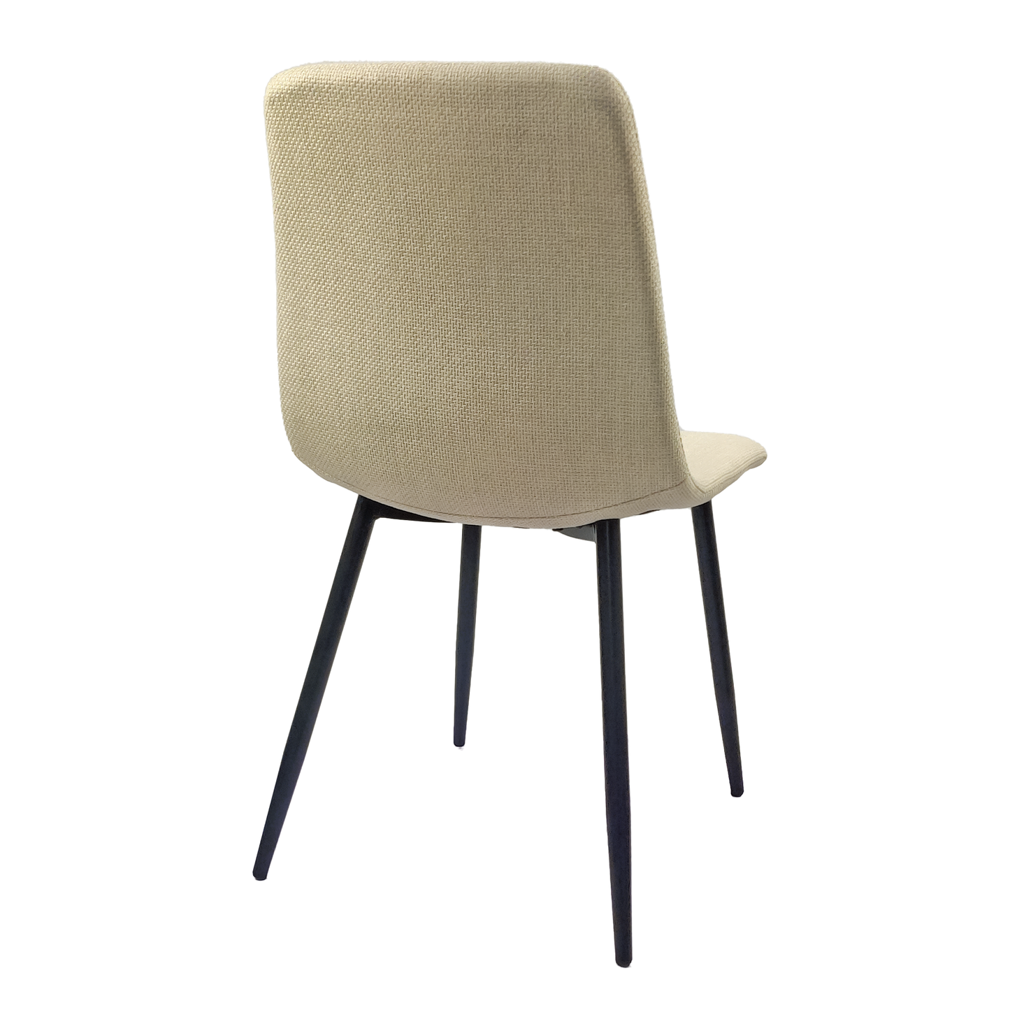 （预计10.3~10.10到货）Dining Chairs Set of 4,Modern Kitchen Dining Room Chairs,Upholstered Dining Accent Chairs in linen Cushion Seat and Sturdy Black Metal Legs .Fabric dining chairs (Beige)