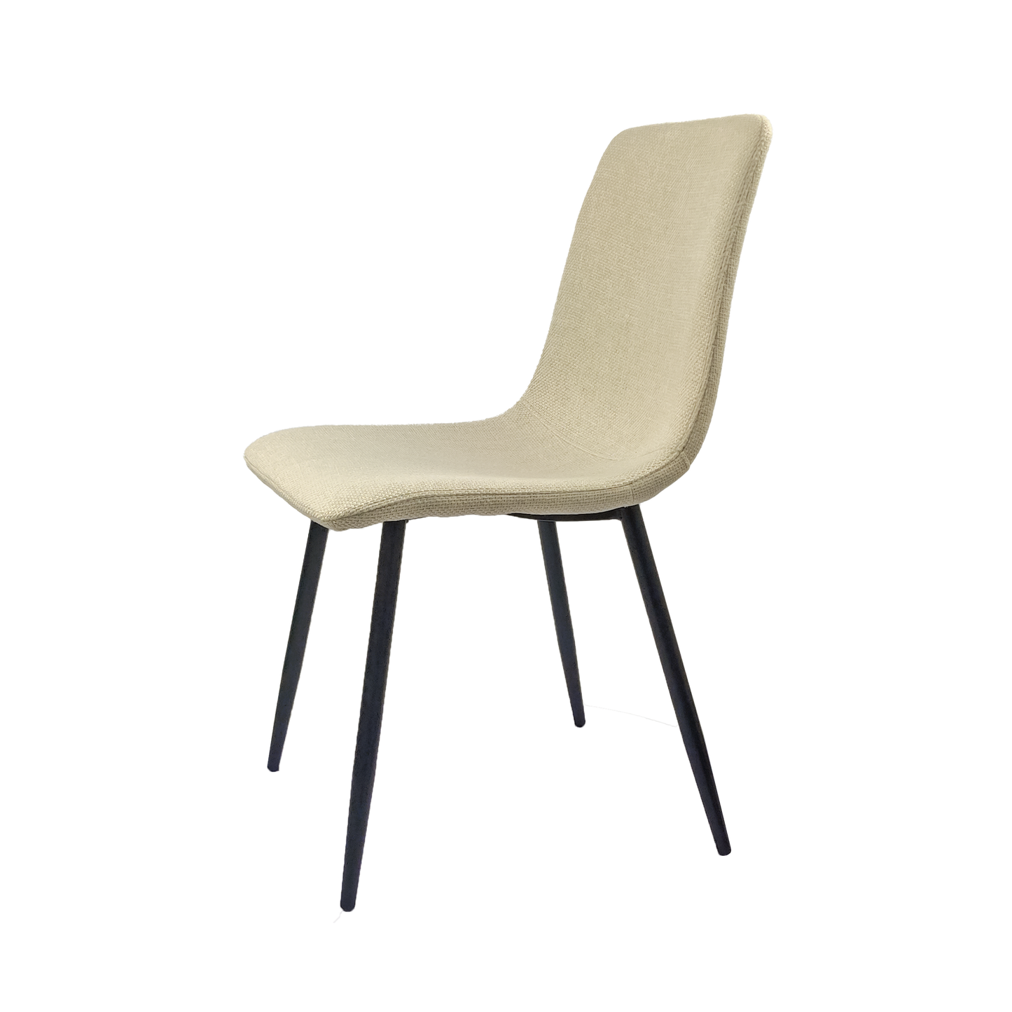 （预计10.3~10.10到货）Dining Chairs Set of 4,Modern Kitchen Dining Room Chairs,Upholstered Dining Accent Chairs in linen Cushion Seat and Sturdy Black Metal Legs .Fabric dining chairs (Beige)