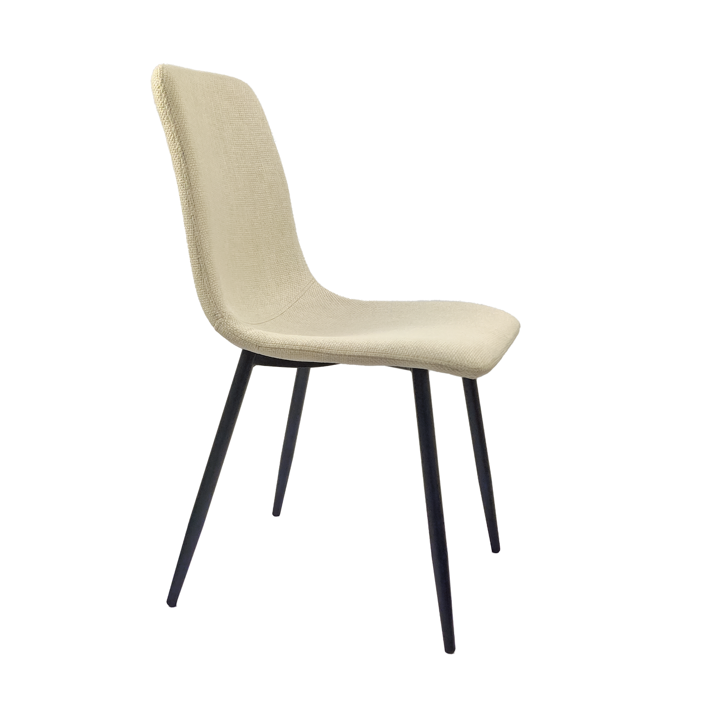 （预计10.3~10.10到货）Dining Chairs Set of 4,Modern Kitchen Dining Room Chairs,Upholstered Dining Accent Chairs in linen Cushion Seat and Sturdy Black Metal Legs .Fabric dining chairs (Beige)