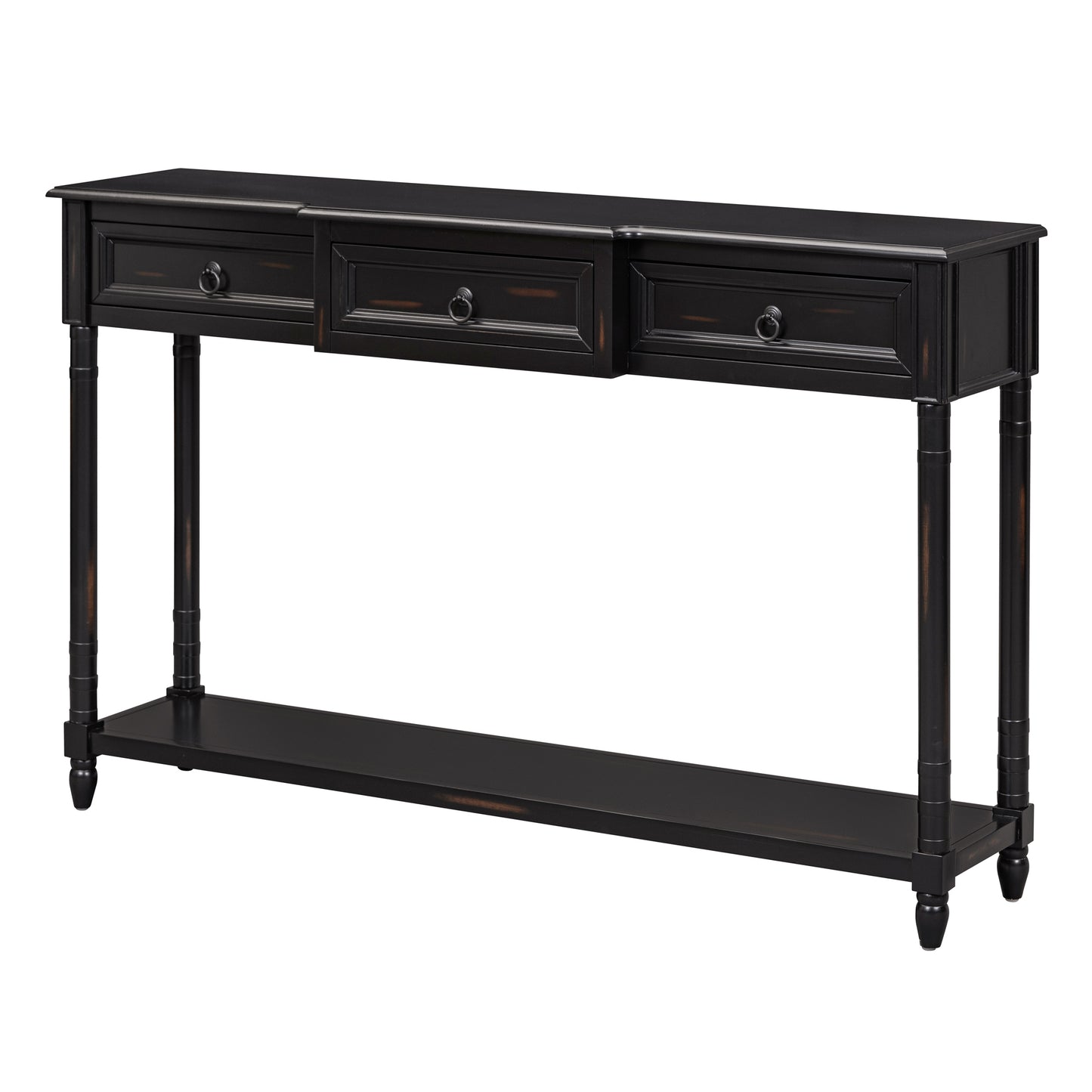 TREXM Console Table Sofa Table with Drawers for Entryway with Projecting Drawers and Long Shelf (Espresso, OLD SKU: WF189574AAB)