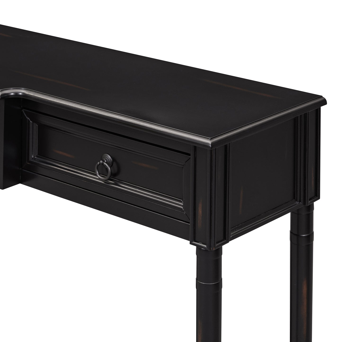 TREXM Console Table Sofa Table with Drawers for Entryway with Projecting Drawers and Long Shelf (Espresso, OLD SKU: WF189574AAB)