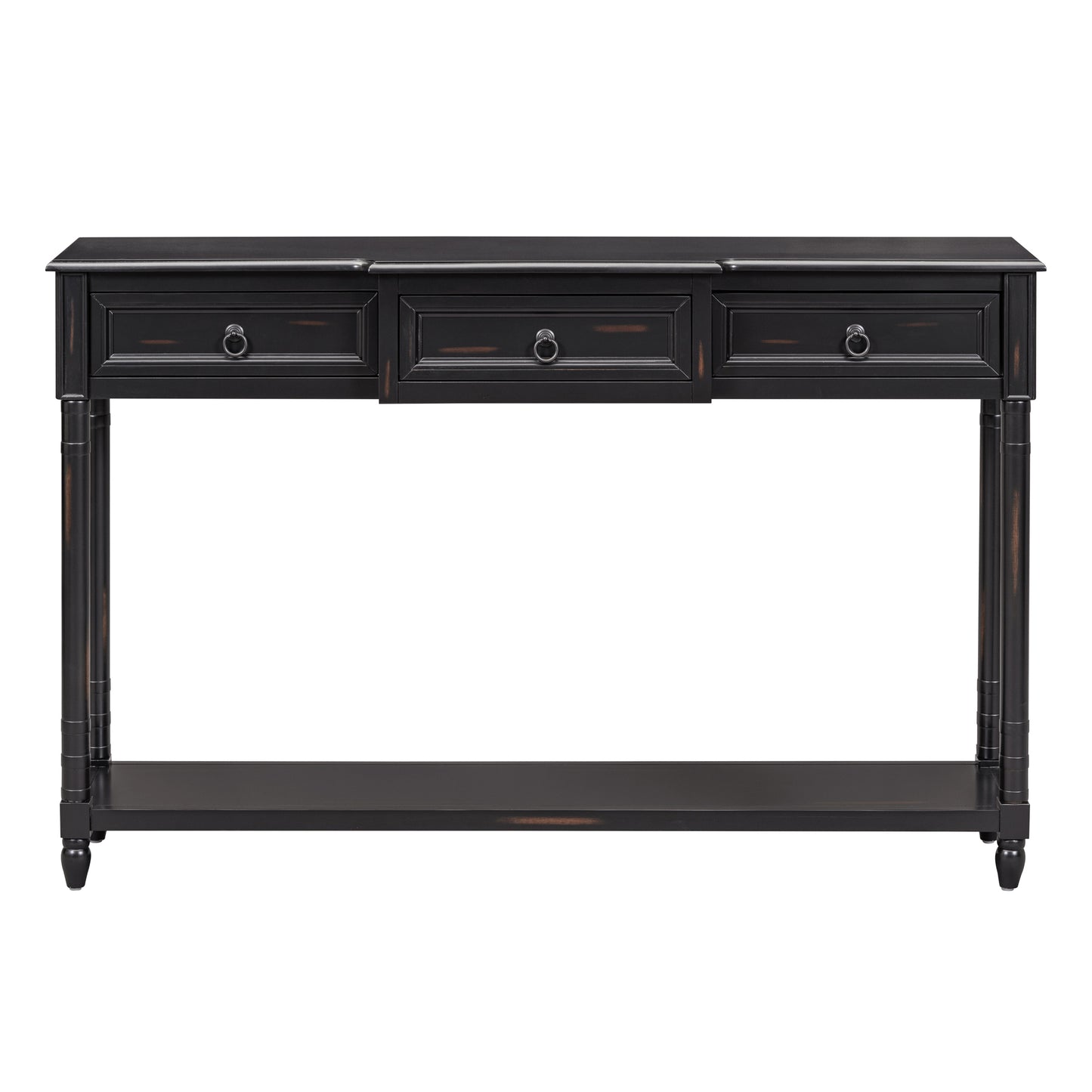 TREXM Console Table Sofa Table with Drawers for Entryway with Projecting Drawers and Long Shelf (Espresso, OLD SKU: WF189574AAB)