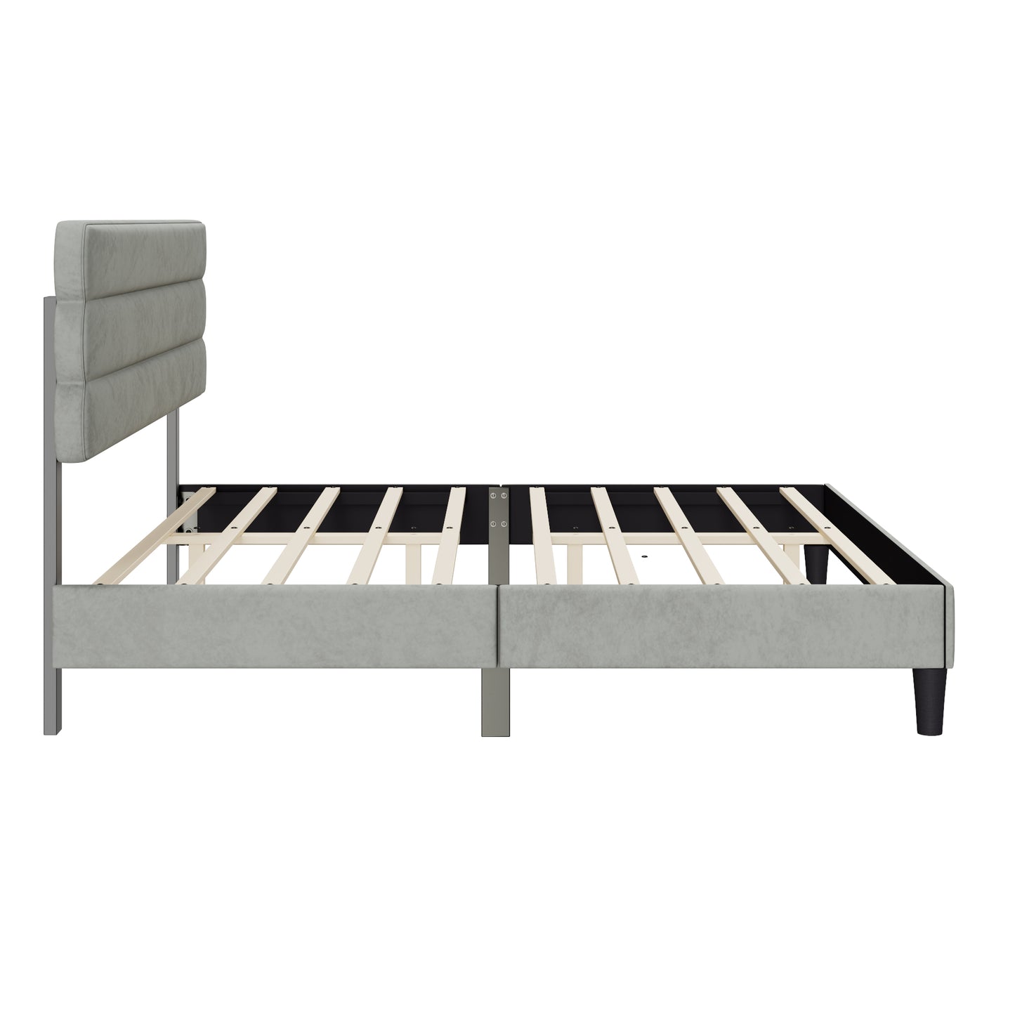 King Bed Frame with Headboard,Sturdy Platform Bed with Wooden Slats Support,No Box Spring,Mattress Foundation,Easy Assembly