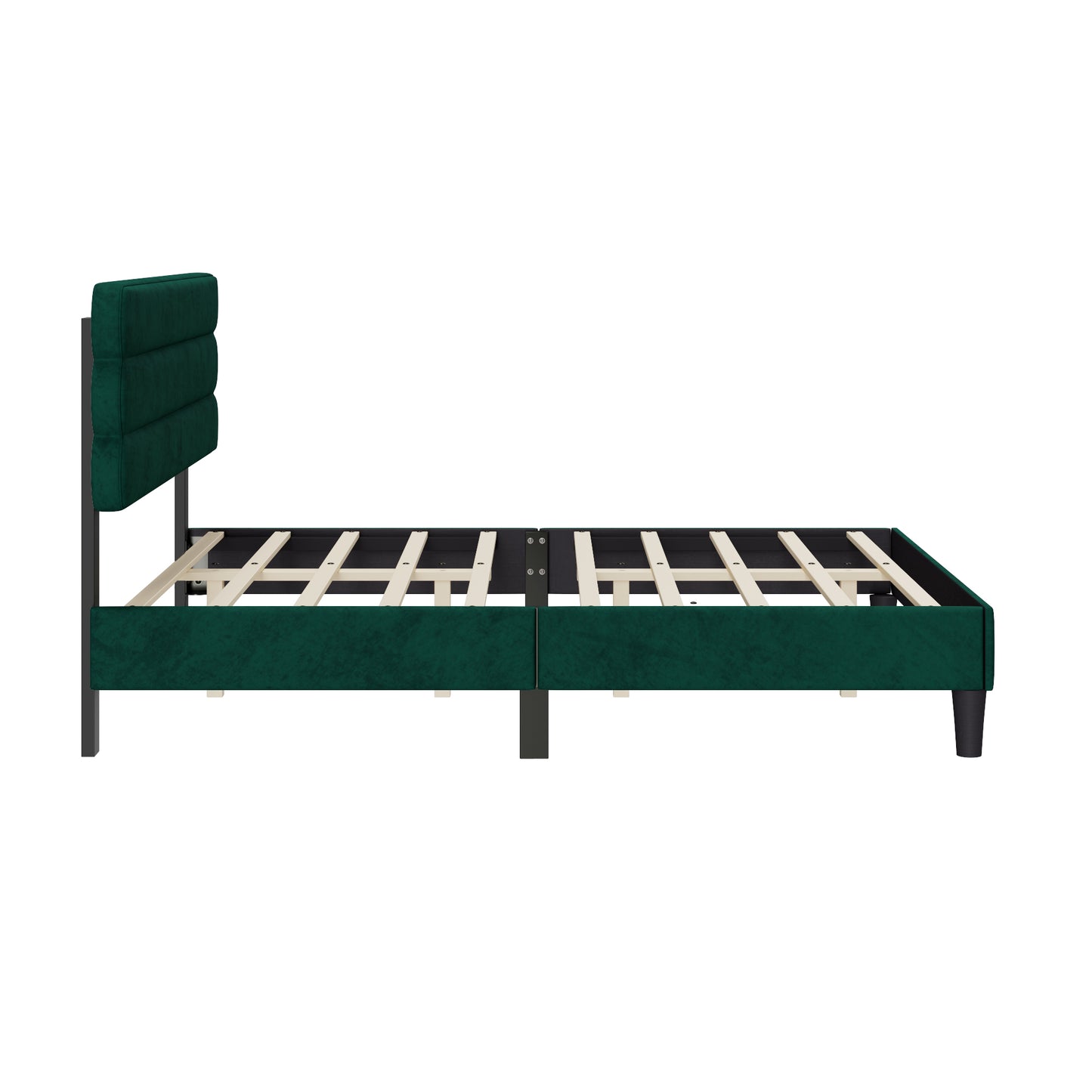 Queen Bed Frame with Headboard,Sturdy Platform Bed with Wooden Slats Support,No Box Spring,Mattress Foundation,Easy Assembly Green