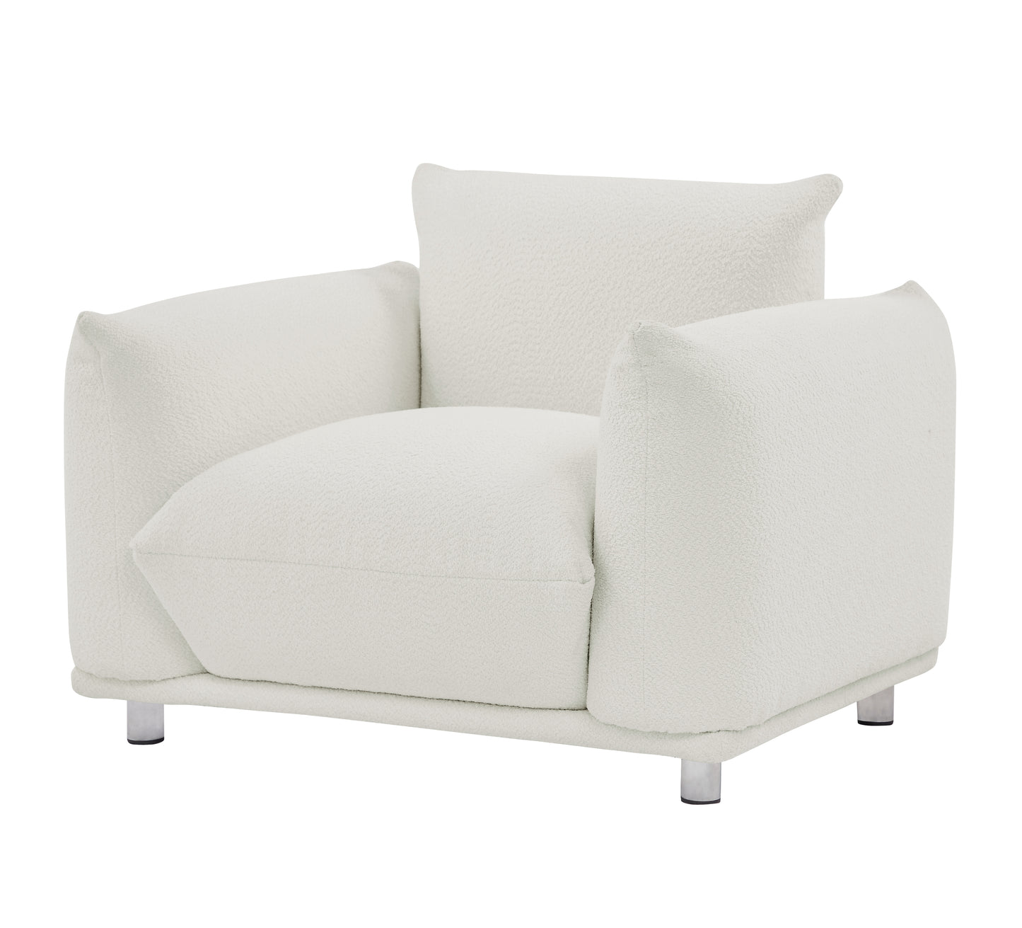 Sherpa Accent Chair Single Sofa 42"W Accent Chair for Bedroom Living room Apartment, White