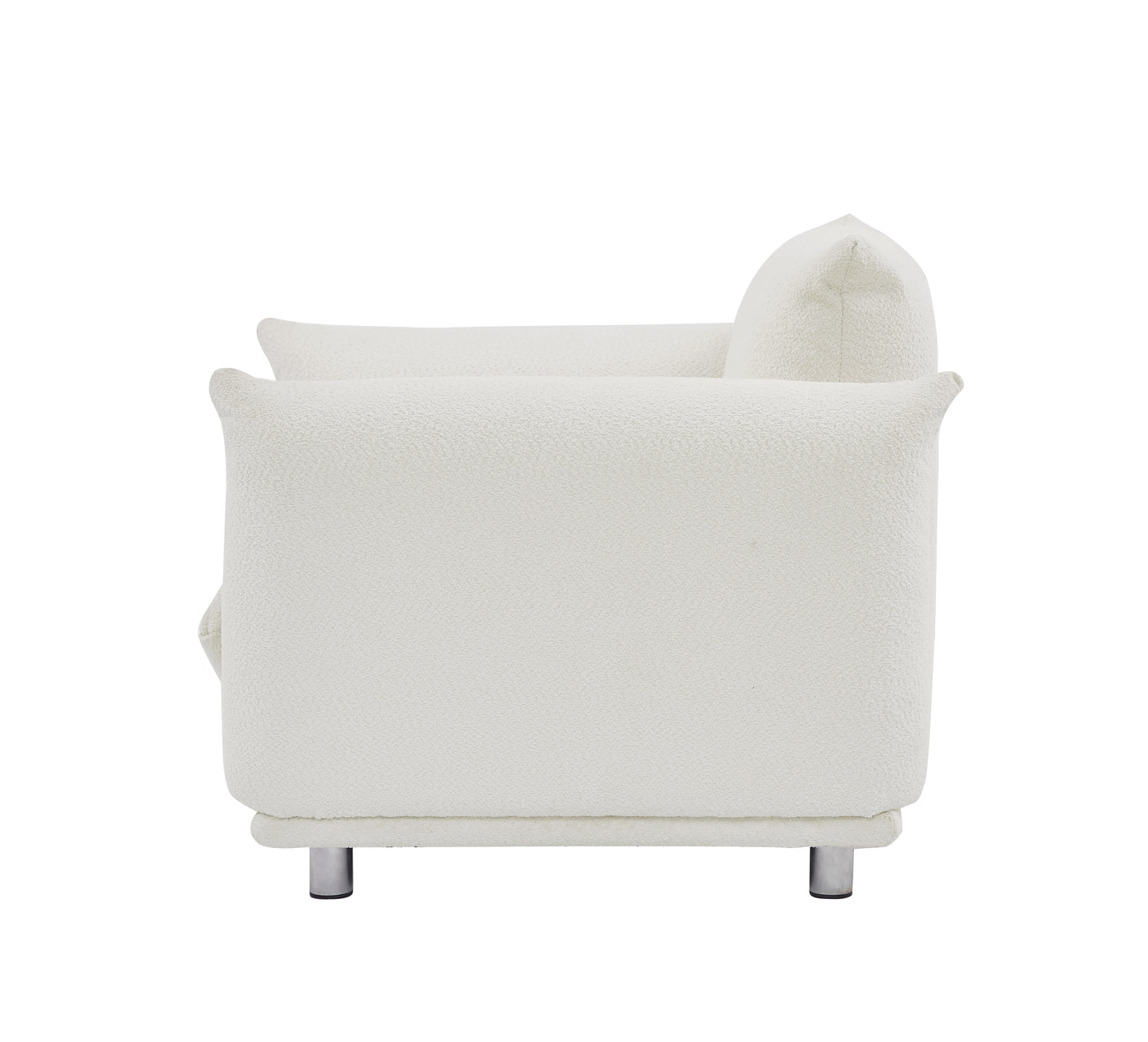 Sherpa Accent Chair Single Sofa 42"W Accent Chair for Bedroom Living room Apartment, White