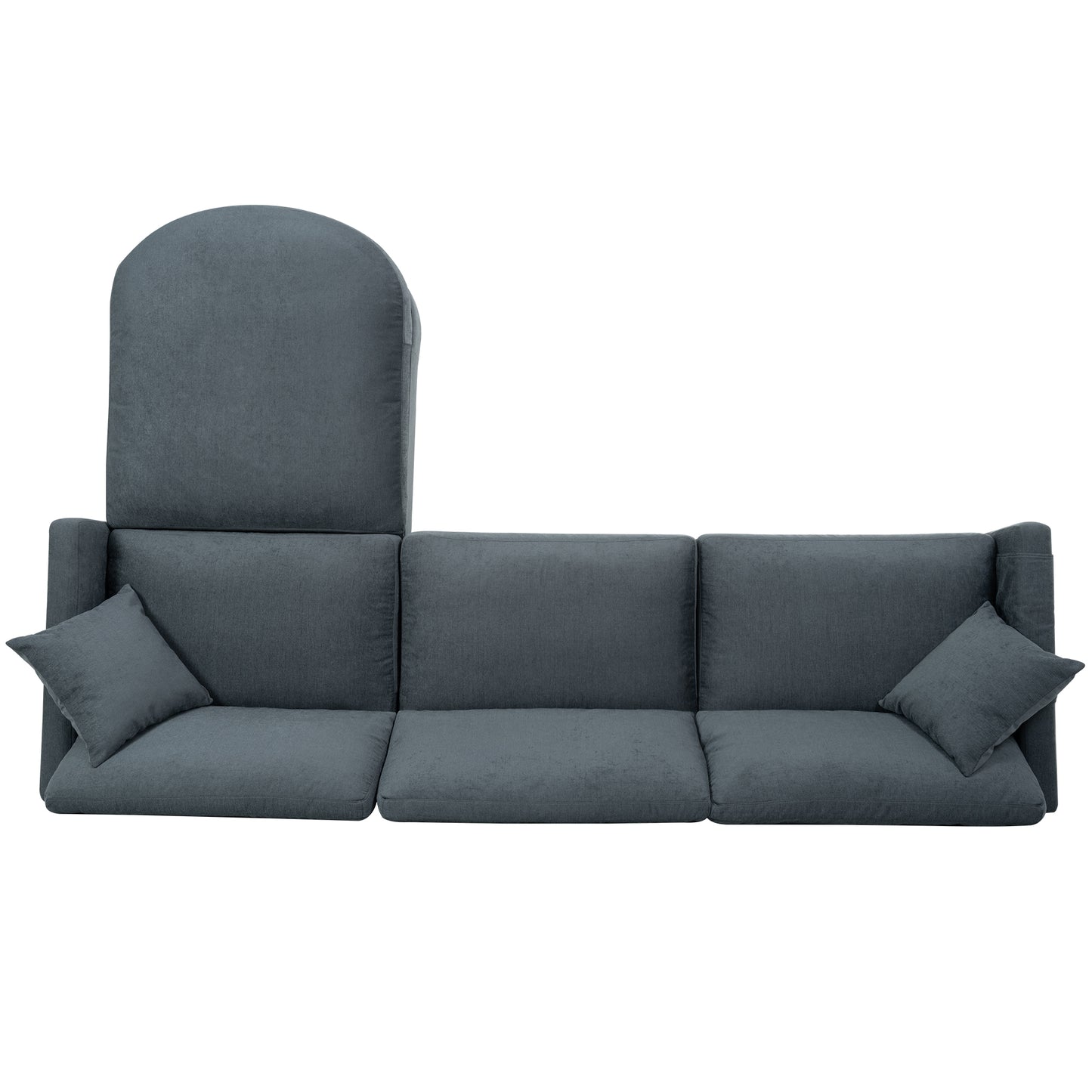 107.87'Sectional Sofa Couch With 1 Ottoman,Seat Cushion and Back Cushion Removable