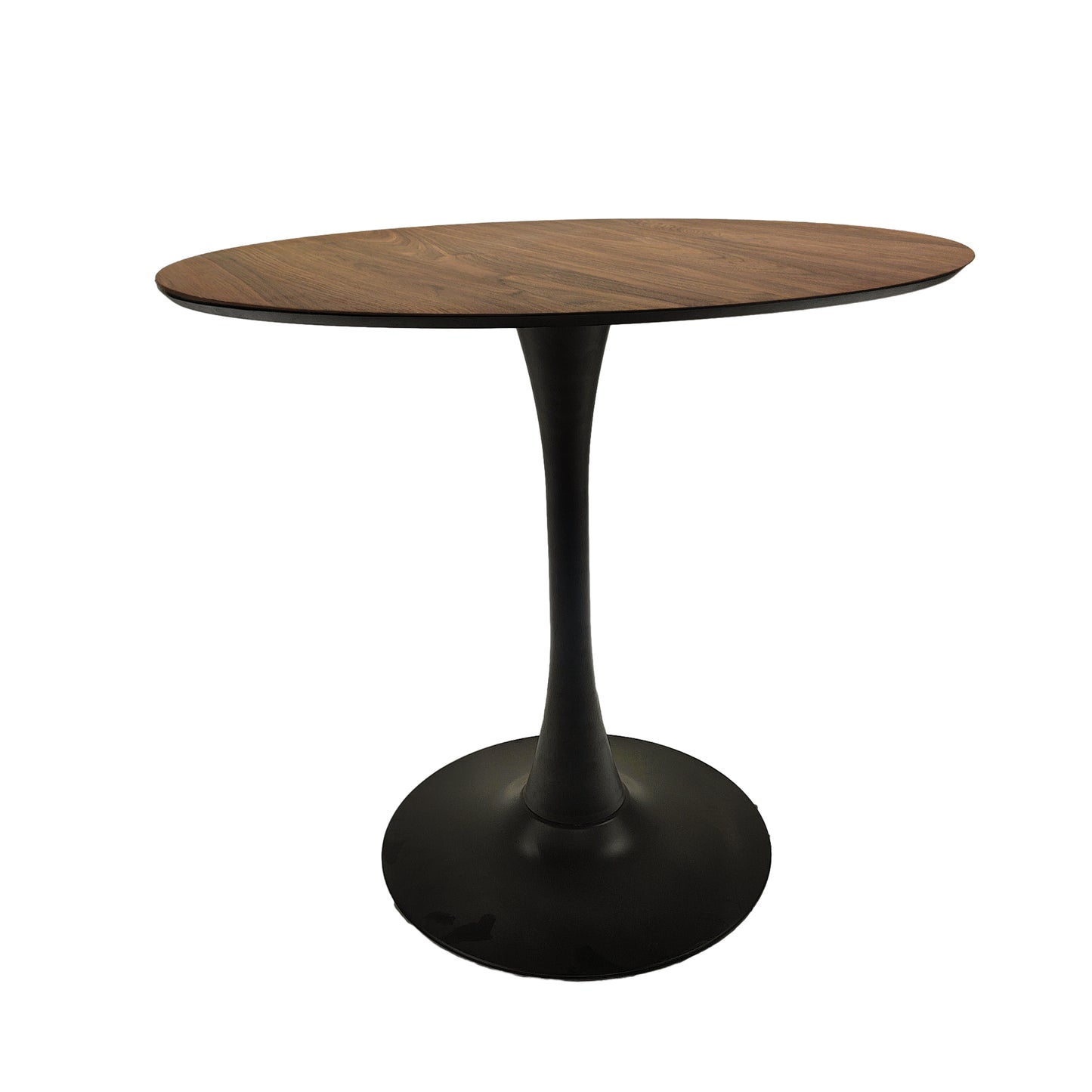 （缺货）Walnut color Round Dining Table, 31.5" Tulip Table Kitchen Dining Table 2-4 People with MDF Table Top & Pedestal Base, Mid-Century End Table Leisure Coffee Table Office Living Room Table