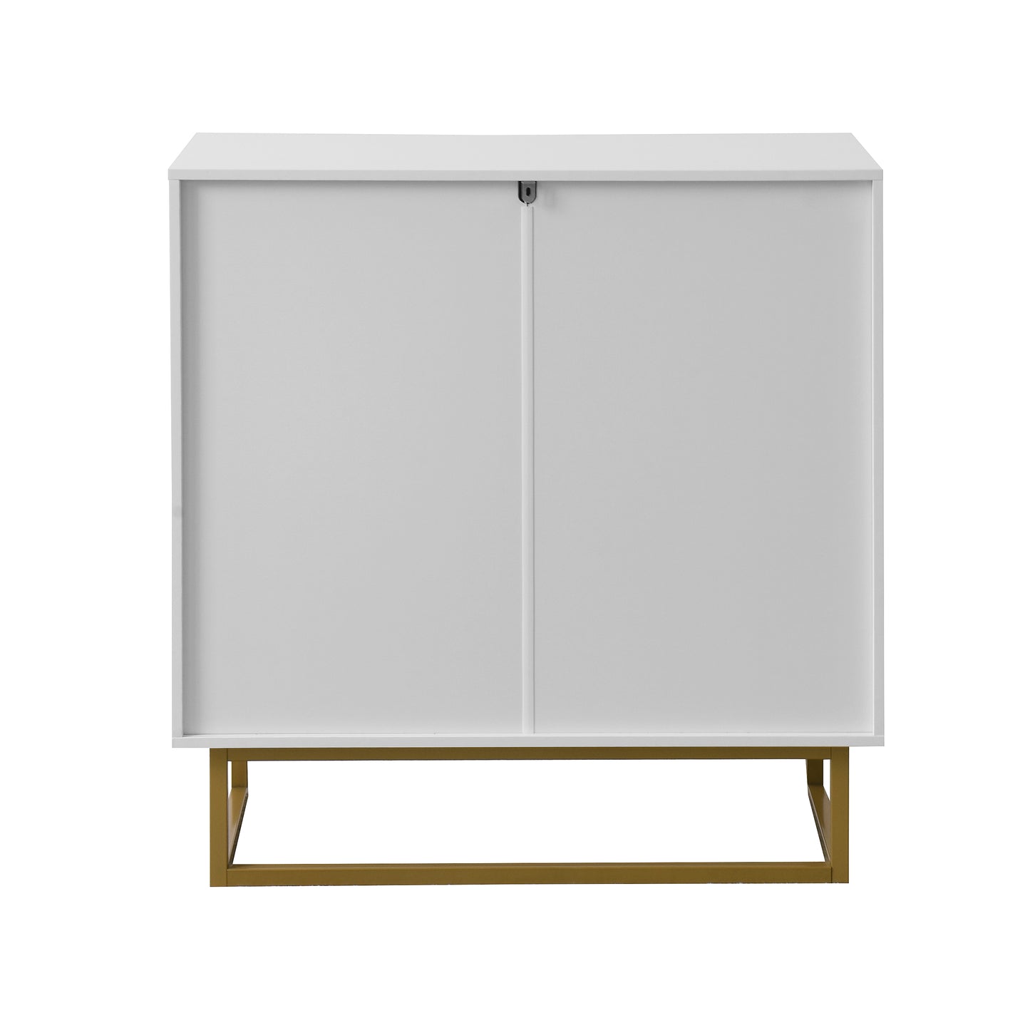 White and Gold Storage Cabinet with 2 Doors, Modern Buffet Sideboard Cabinet, Kitchen Buffet Cabinet with Storage Sideboard Buffet for Living Room