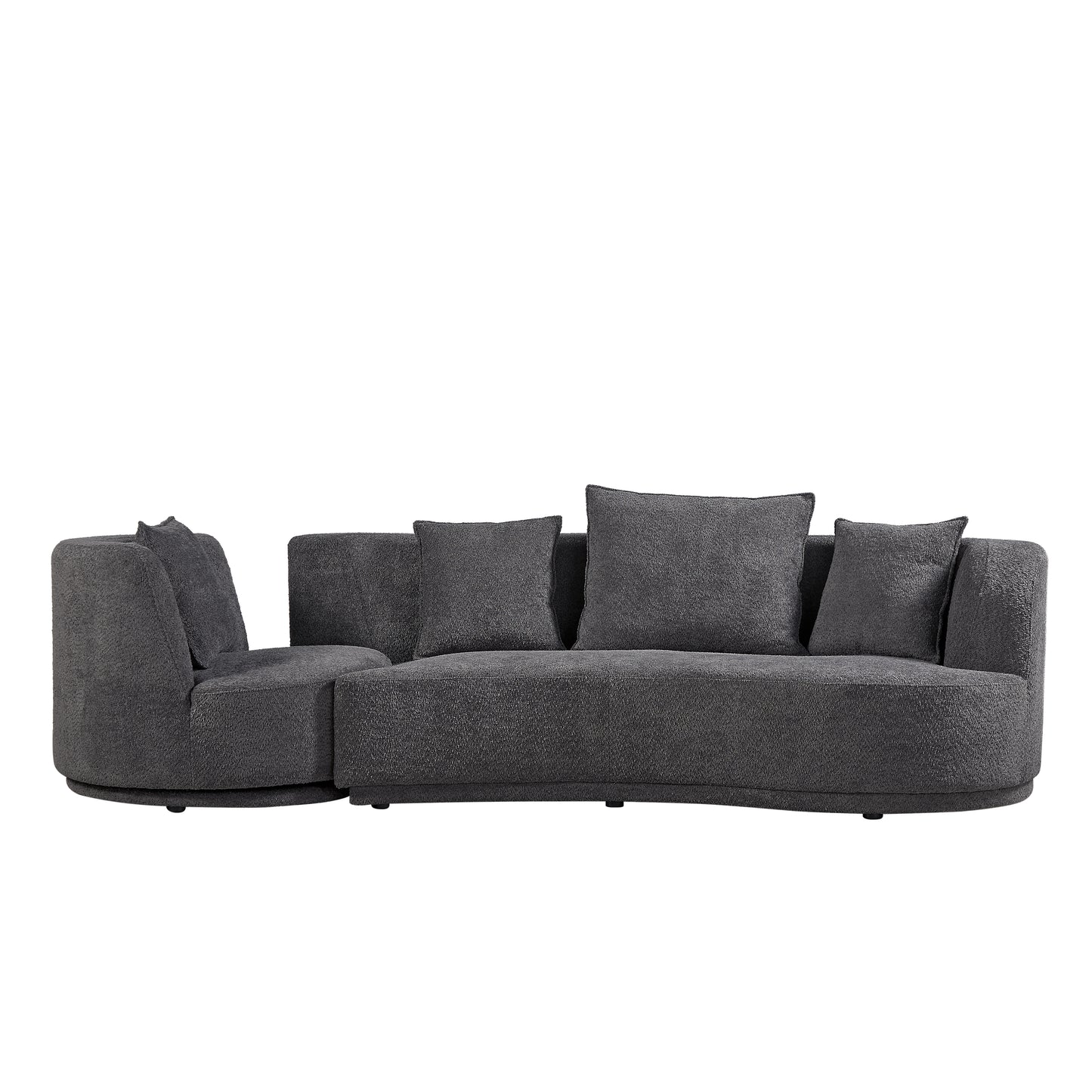 Liyasi Living room sofa set with luxury teddy fleece , 2 seater , armchair swivel 360 degree