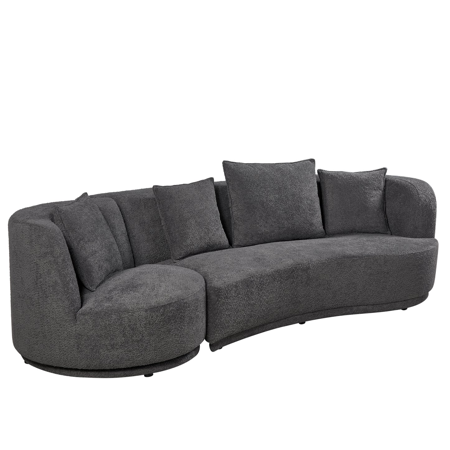 Liyasi Living room sofa set with luxury teddy fleece , 2 seater , armchair swivel 360 degree