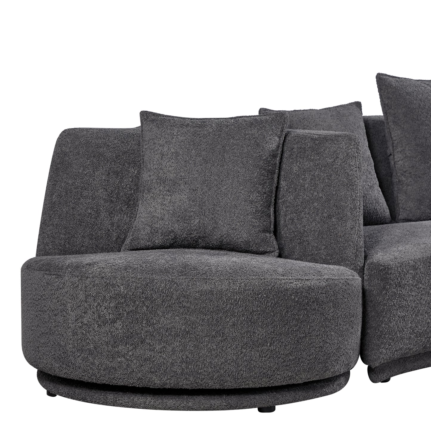 Liyasi Living room sofa set with luxury teddy fleece , 2 seater , armchair swivel 360 degree