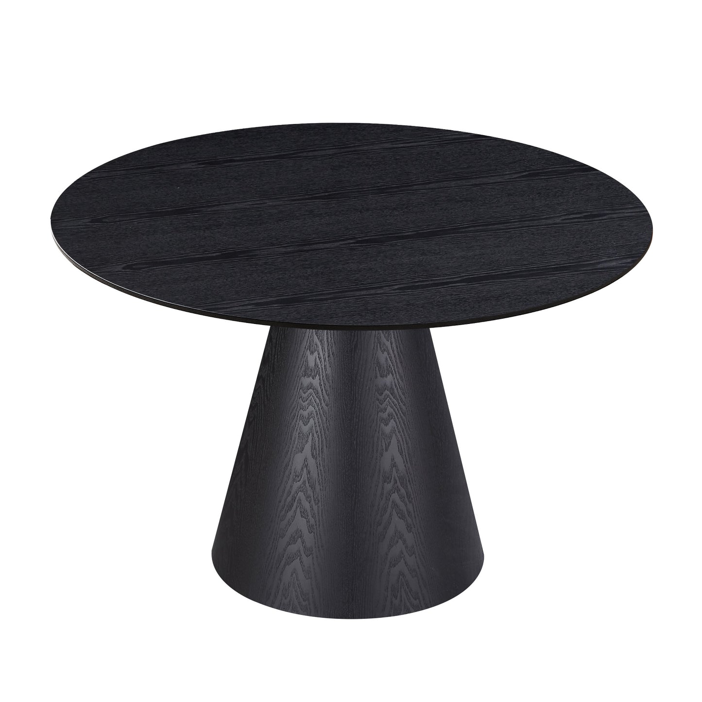 47.24'' Round Dining Table, Modern Kitchen Table Circular MDF Finish Tabletop for Leisure Coffee Table ,BLACK