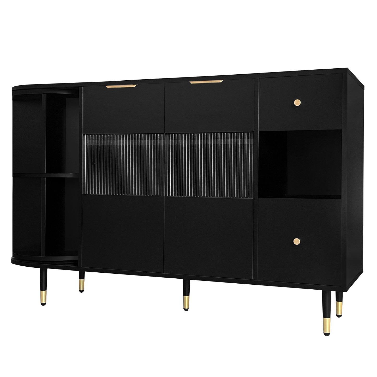 （缺货）U_STYLE Rotating Storage Cabinet with 2 Doors and 2 Drawers, Suitable for Living Room, Study, and Balcony