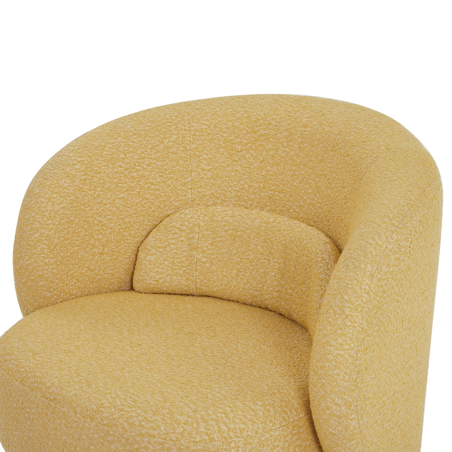 360 Degree Swivel Sherpa Accent Chair Modern Style Barrel Chair with Toss Pillows for home office, living room, bedroom, Yellow