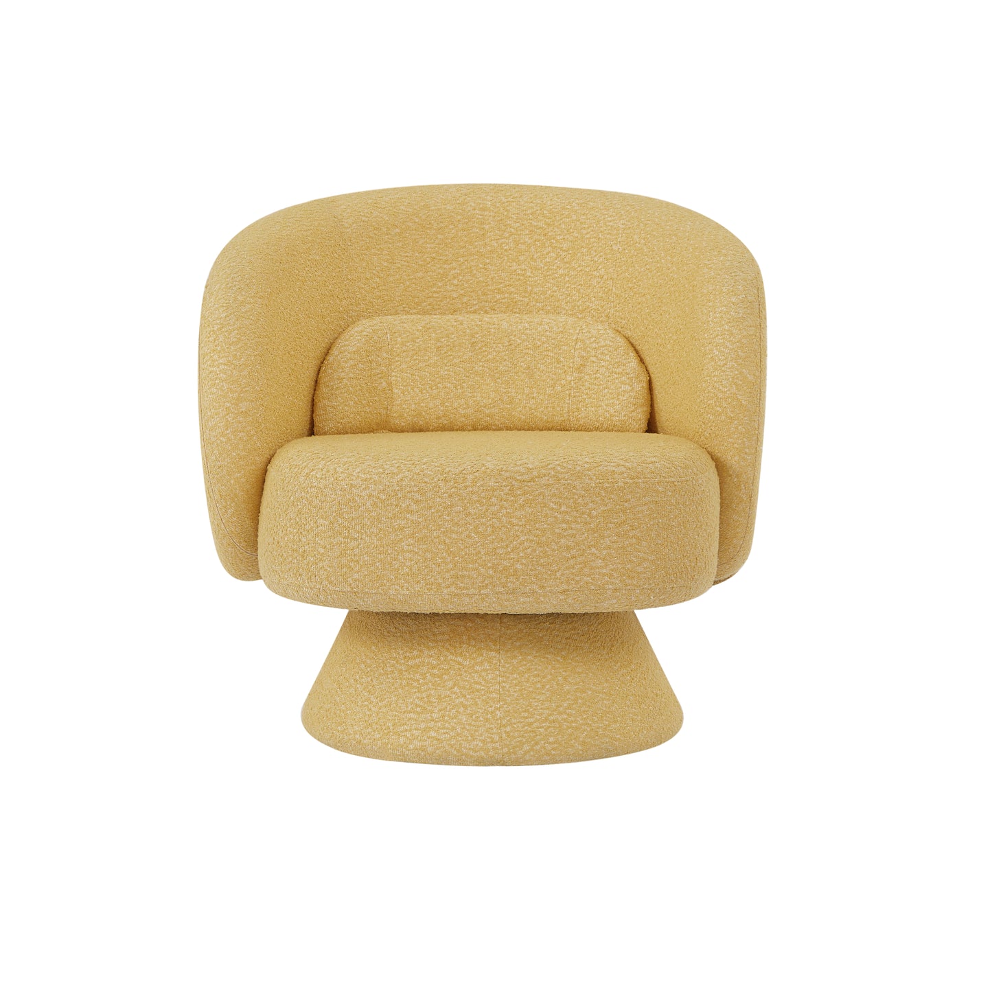 360 Degree Swivel Sherpa Accent Chair Modern Style Barrel Chair with Toss Pillows for home office, living room, bedroom, Yellow