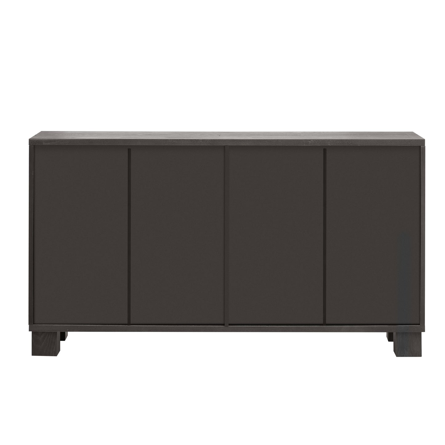 TREXM Wood Traditional Style Sideboard with Adjustable Shelves and Gold Handles for Kitchen, Dining Room and Living Room (Taupe)