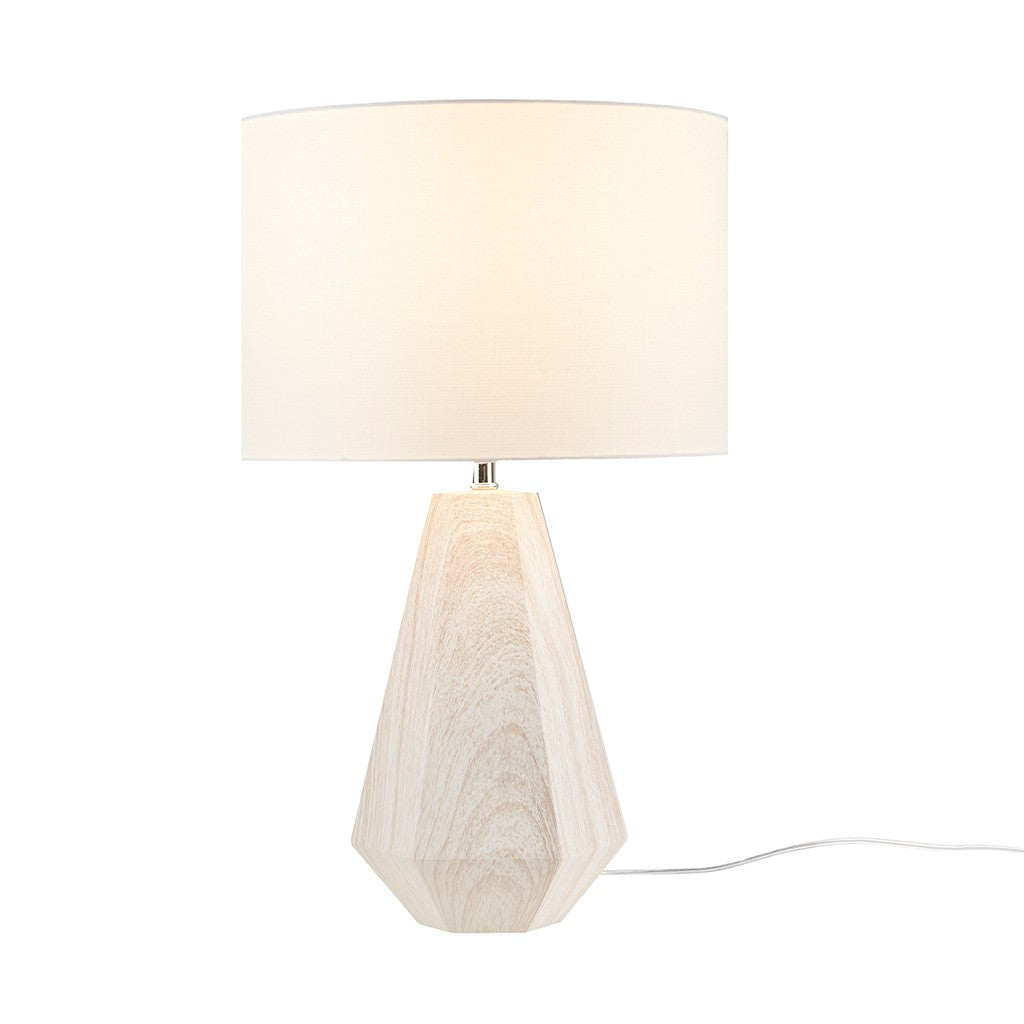 23" Resin Table Lamp with Faux Wood Texture