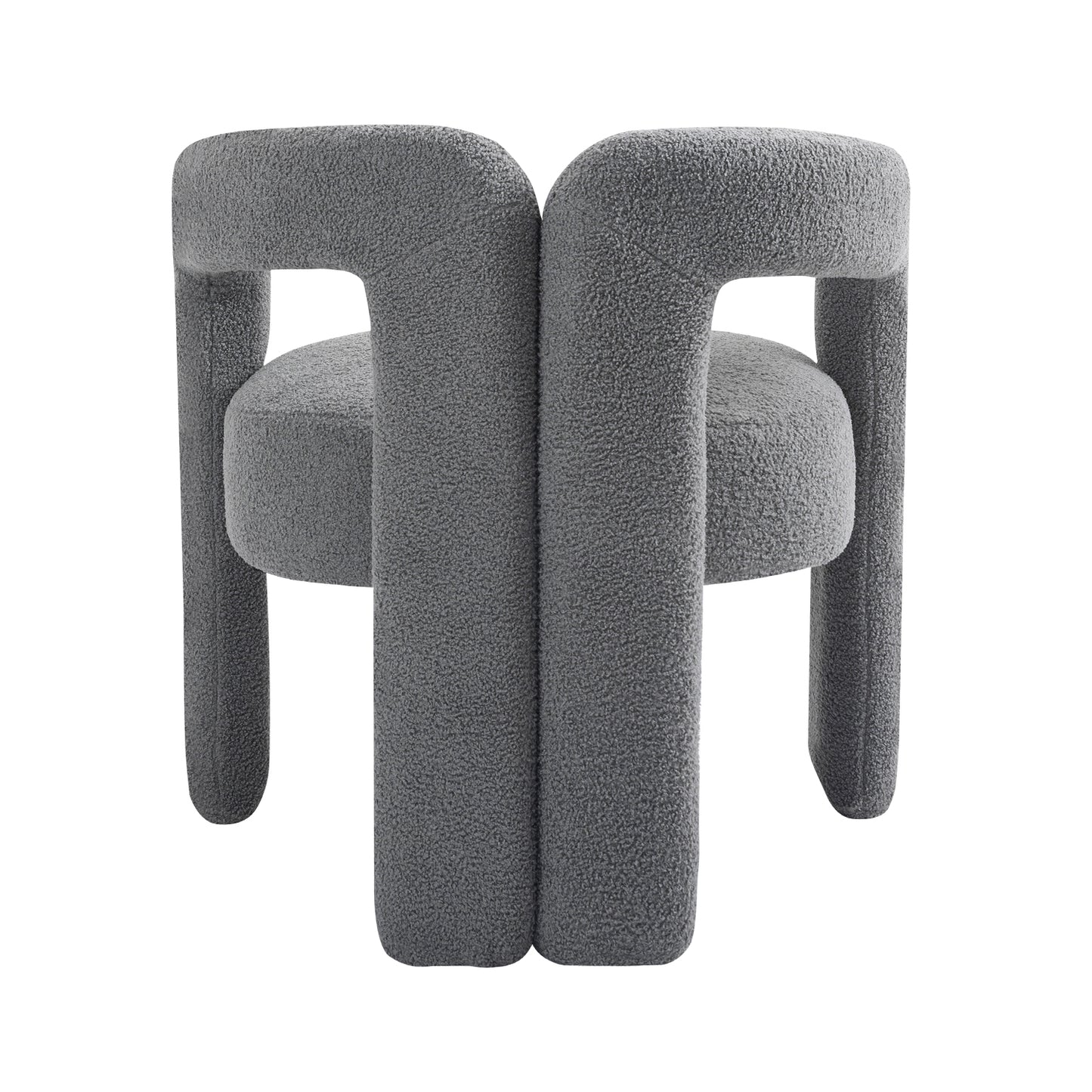 Teddy fabric modern design dining chair,open-Back ,modren kitchen armchair for Dinging Room(GREY)