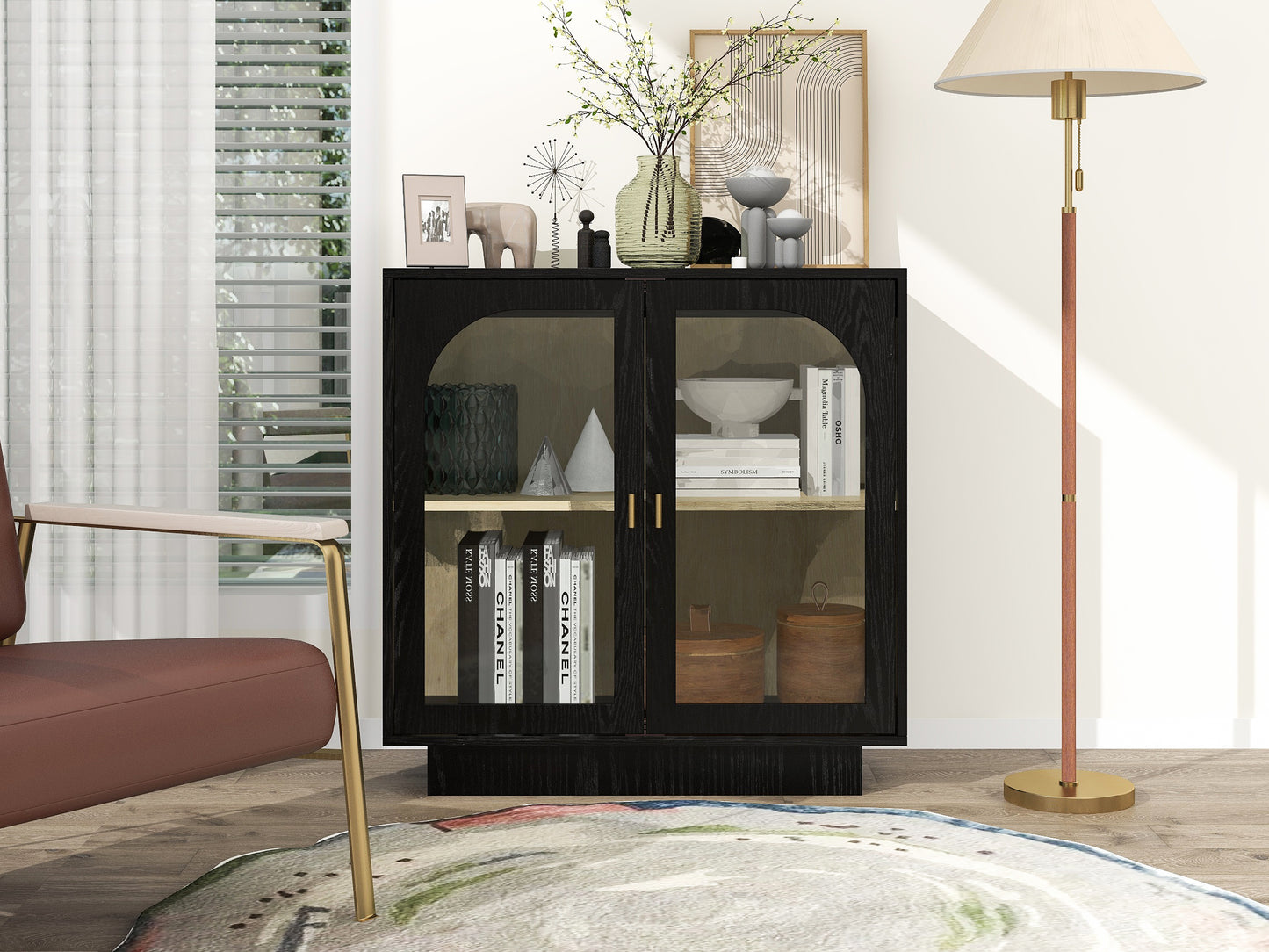 Storage Cabinet with Acrylic Door for Living Room, Dining Room, Study