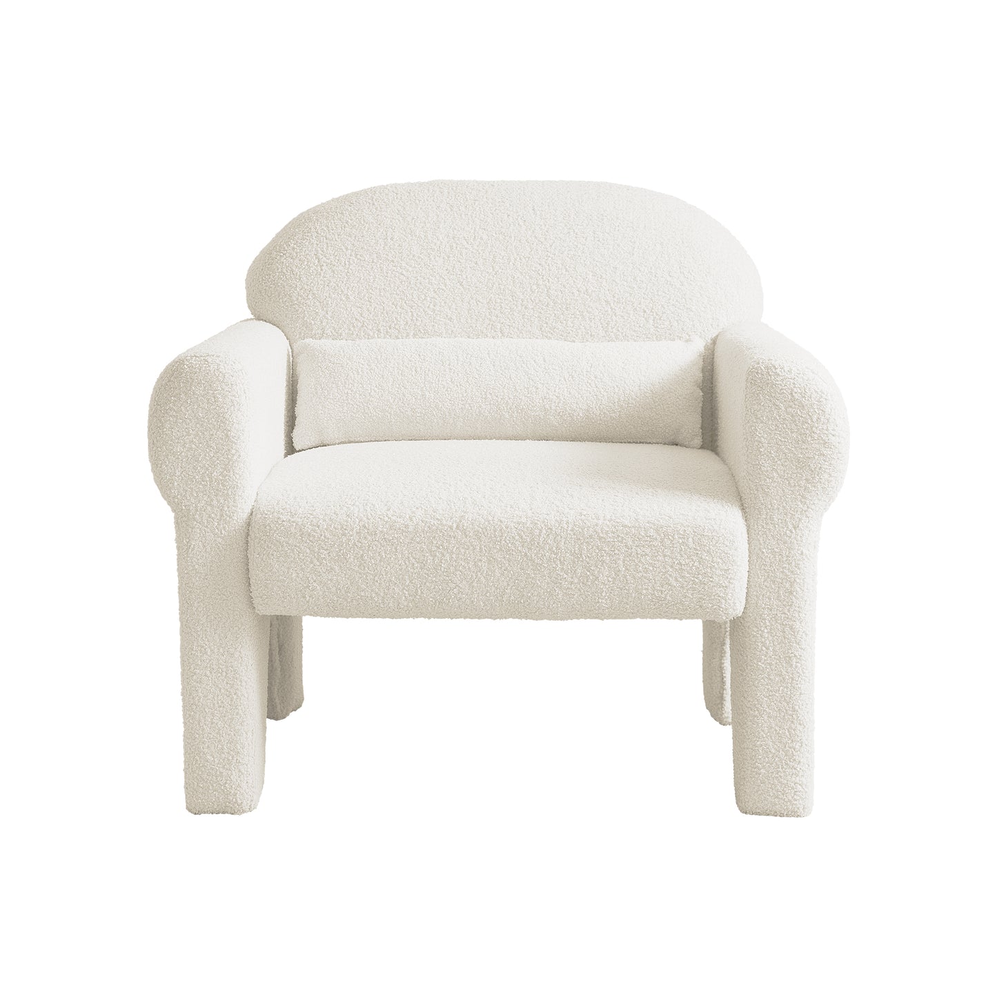 （缺货）modern boucle accent chair with lumbar pillow for living room