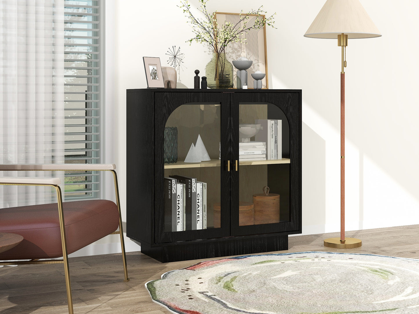 Storage Cabinet with Acrylic Door for Living Room, Dining Room, Study