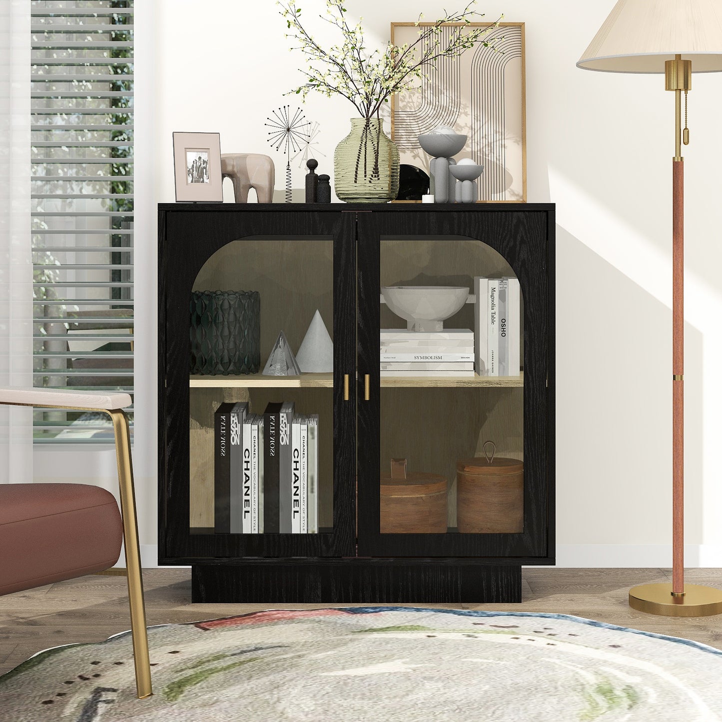 Storage Cabinet with Acrylic Door for Living Room, Dining Room, Study