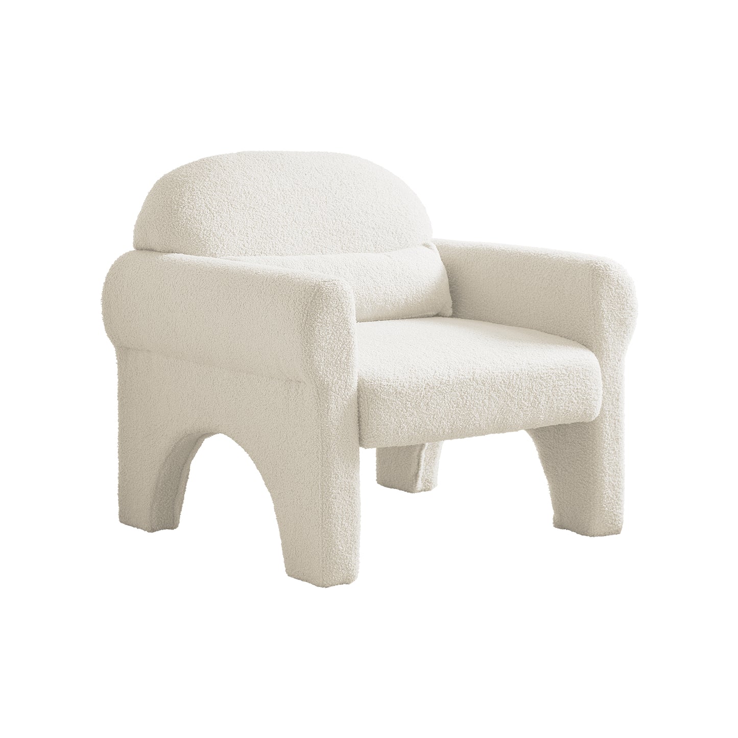 （缺货）modern boucle accent chair with lumbar pillow for living room