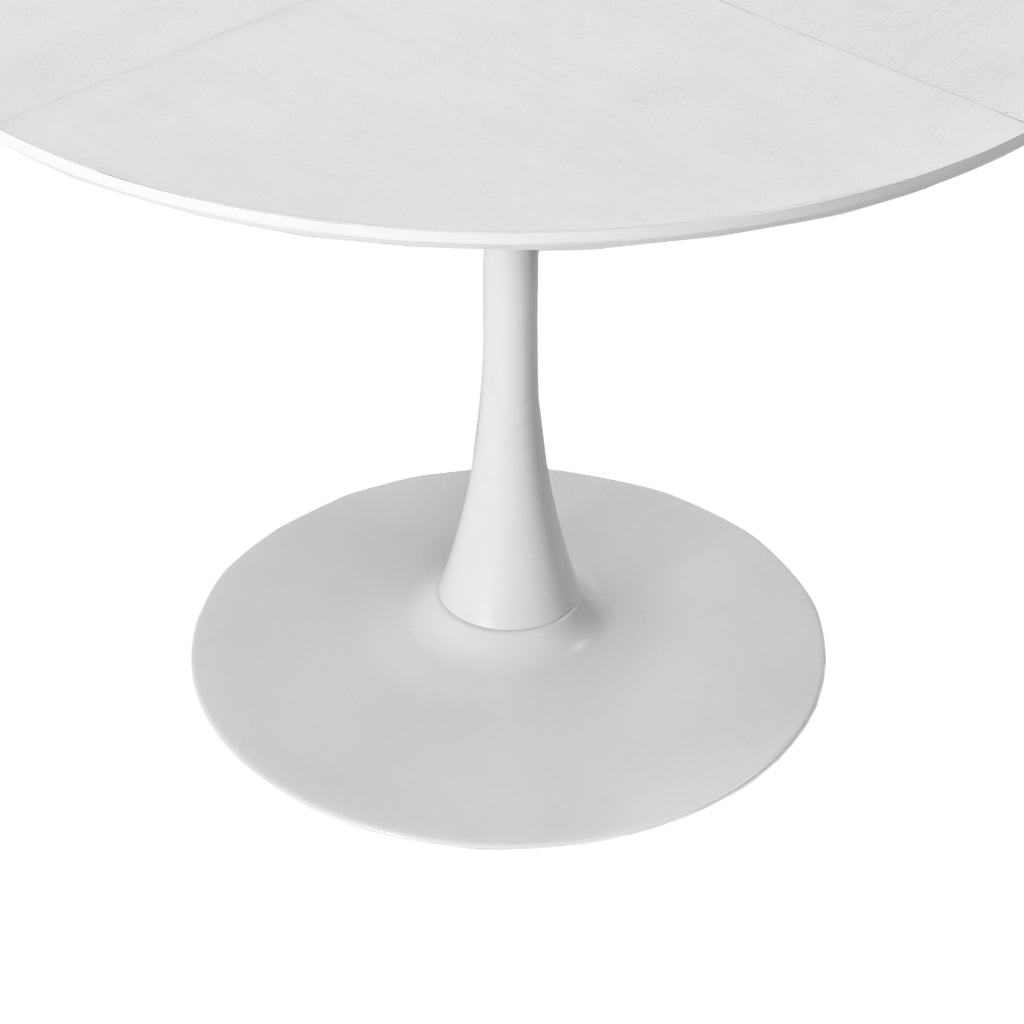 42.13"Modern Round Dining Table,Four Patchwork Tabletops with White Solid Wood Veneer Table Top,Metal Base Dining Table, End Table Leisure Coffee Table