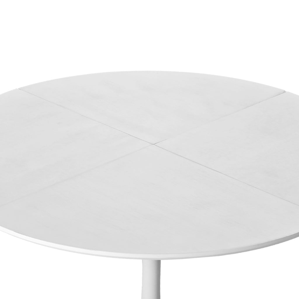 （9-18 9-25到货）47.24"Modern Round Dining Table,Four Patchwork Tabletops with White Color Solid Wood Grain Table Top,Metal Base Dining Table, End Table Leisure Coffee Table