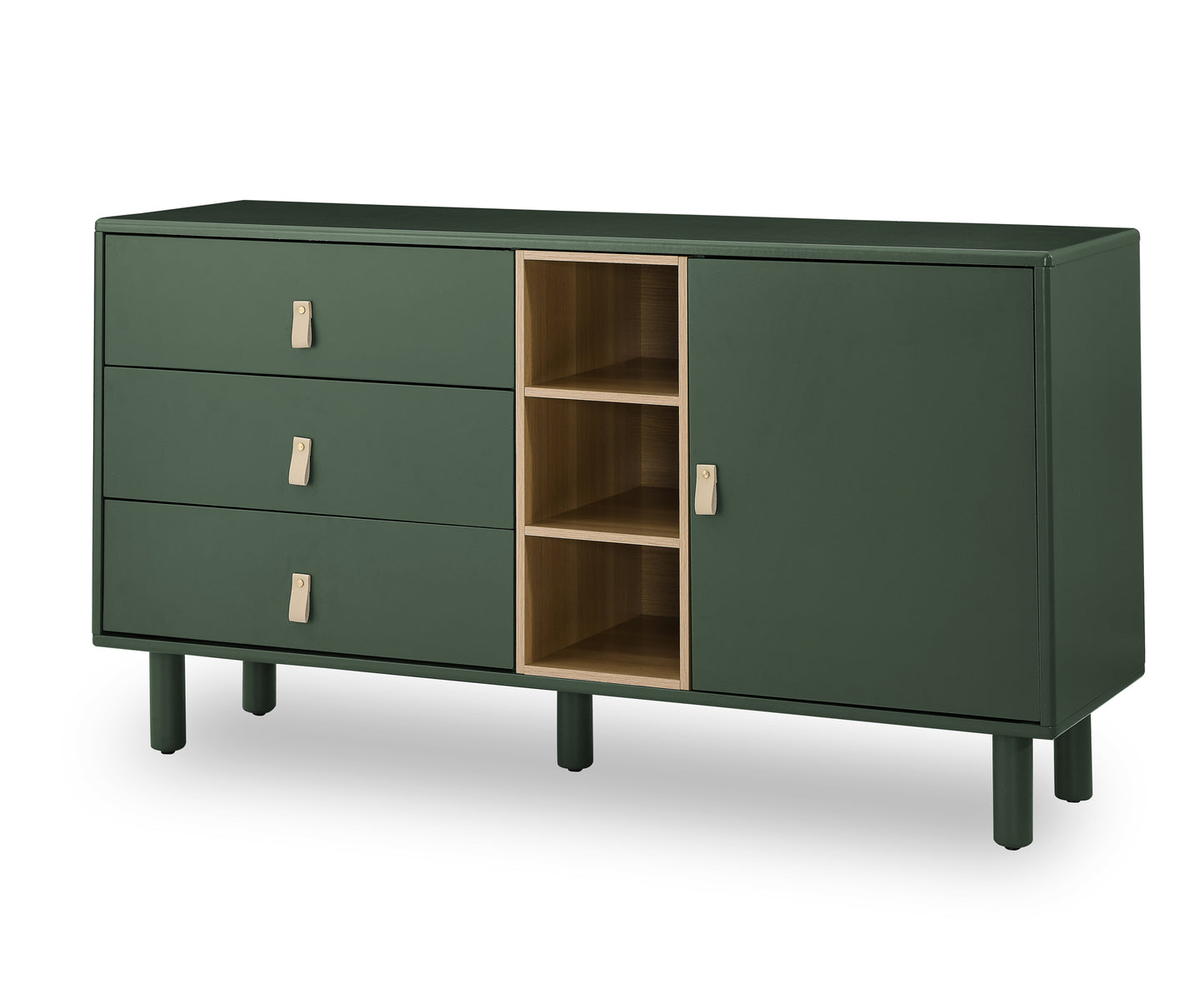 （缺货）Storage cabinet with doors and drawers, chest of drawers, multifunctional storage cabinet, modern chest of drawers, wooden storage cabinet, leather handle drawer chest, home storage cabinet, office ch