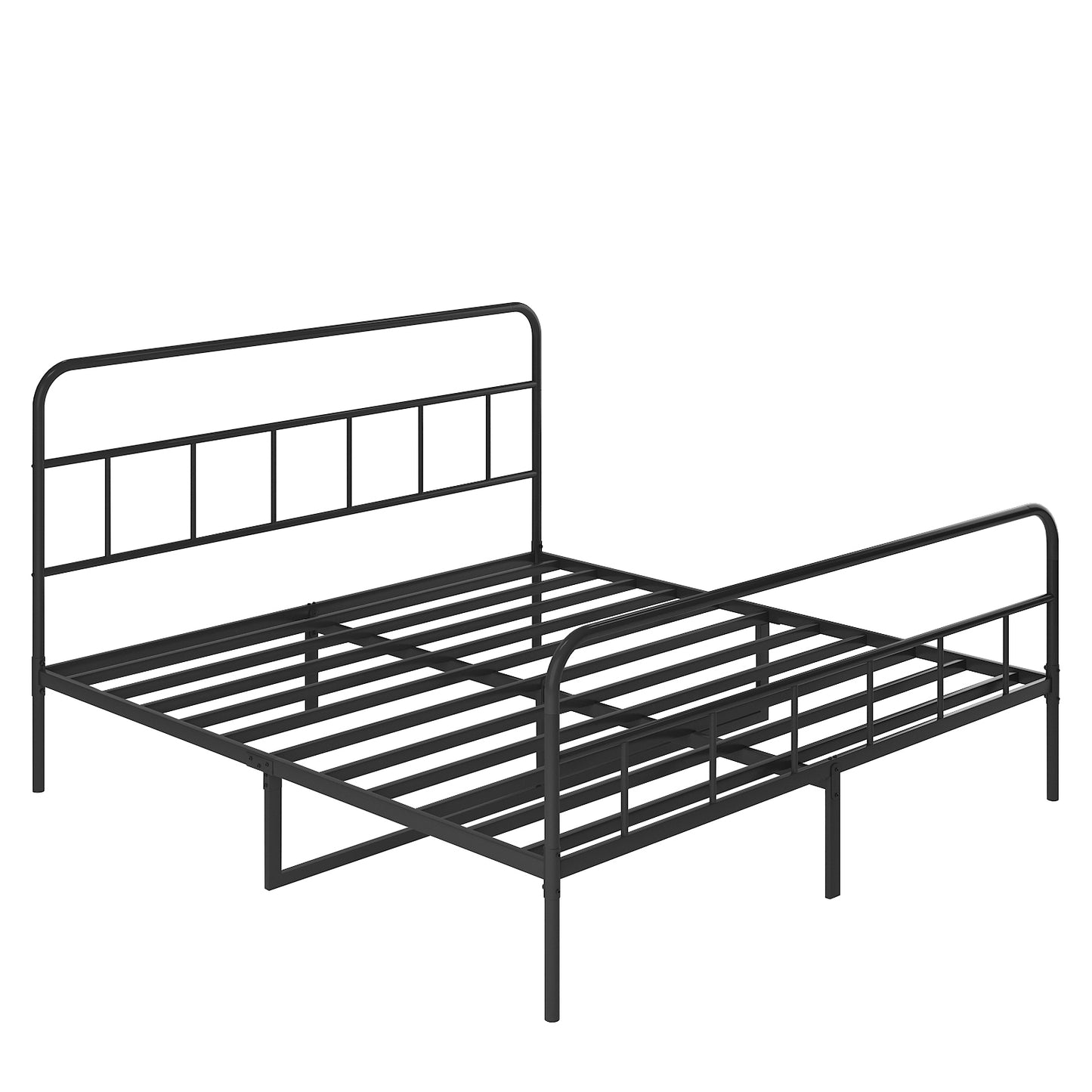 Metal Platform Bed frame with Headboard, Sturdy Metal Frame, No Box Spring Needed(King)