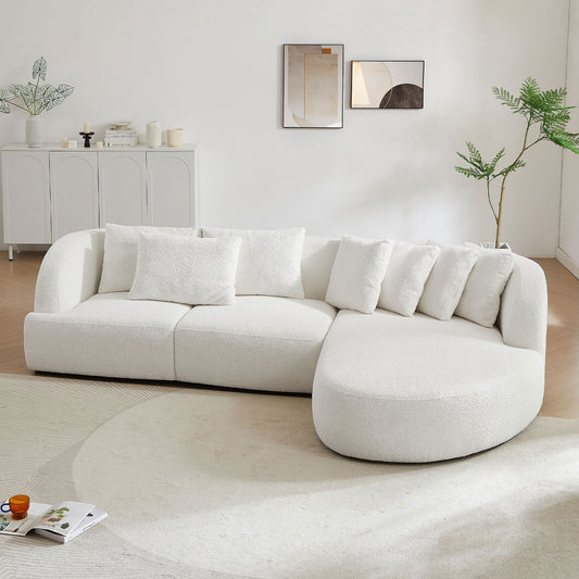 （最后5个）Boucle sofa,Modular Sectional Couch for Living Room Apartment Lounge,Free Combination Beige