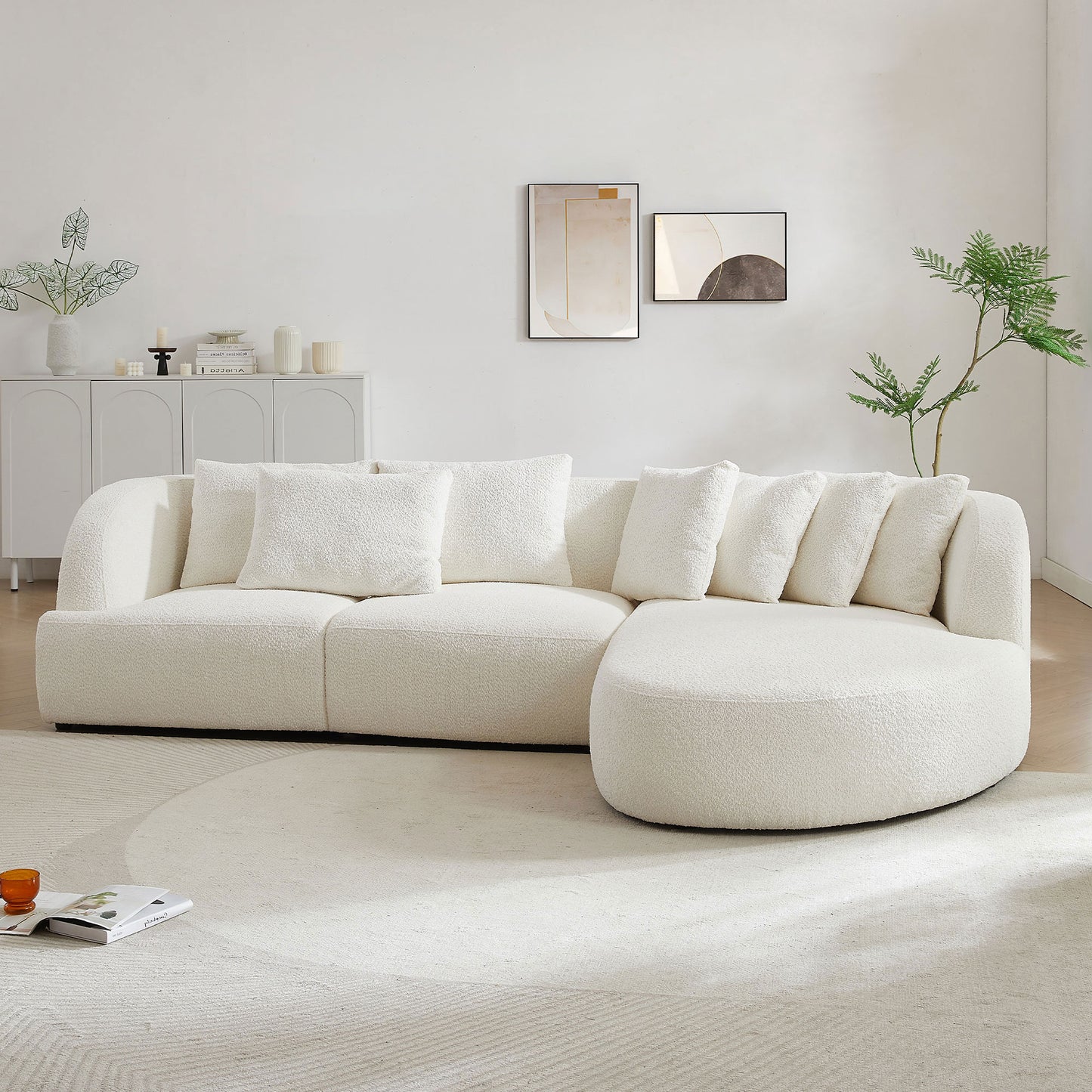 （最后5个）Boucle sofa,Modular Sectional Couch for Living Room Apartment Lounge,Free Combination Beige