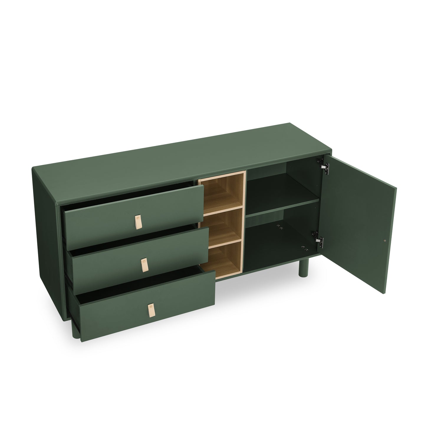 （缺货）Storage cabinet with doors and drawers, chest of drawers, multifunctional storage cabinet, modern chest of drawers, wooden storage cabinet, leather handle drawer chest, home storage cabinet, office ch