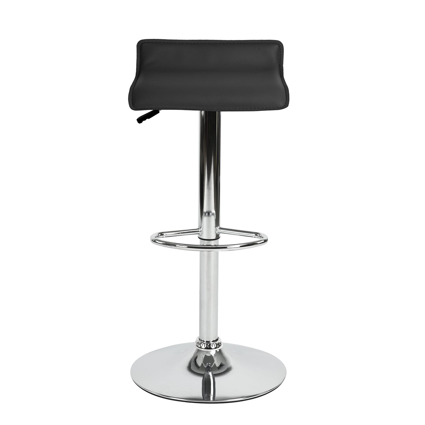 （缺货）Bar Stools Set of 2, Counter Bar Stools with Swivel Bar and Adjustable Height, Modern PVC Barstools Bar Chairs - Black