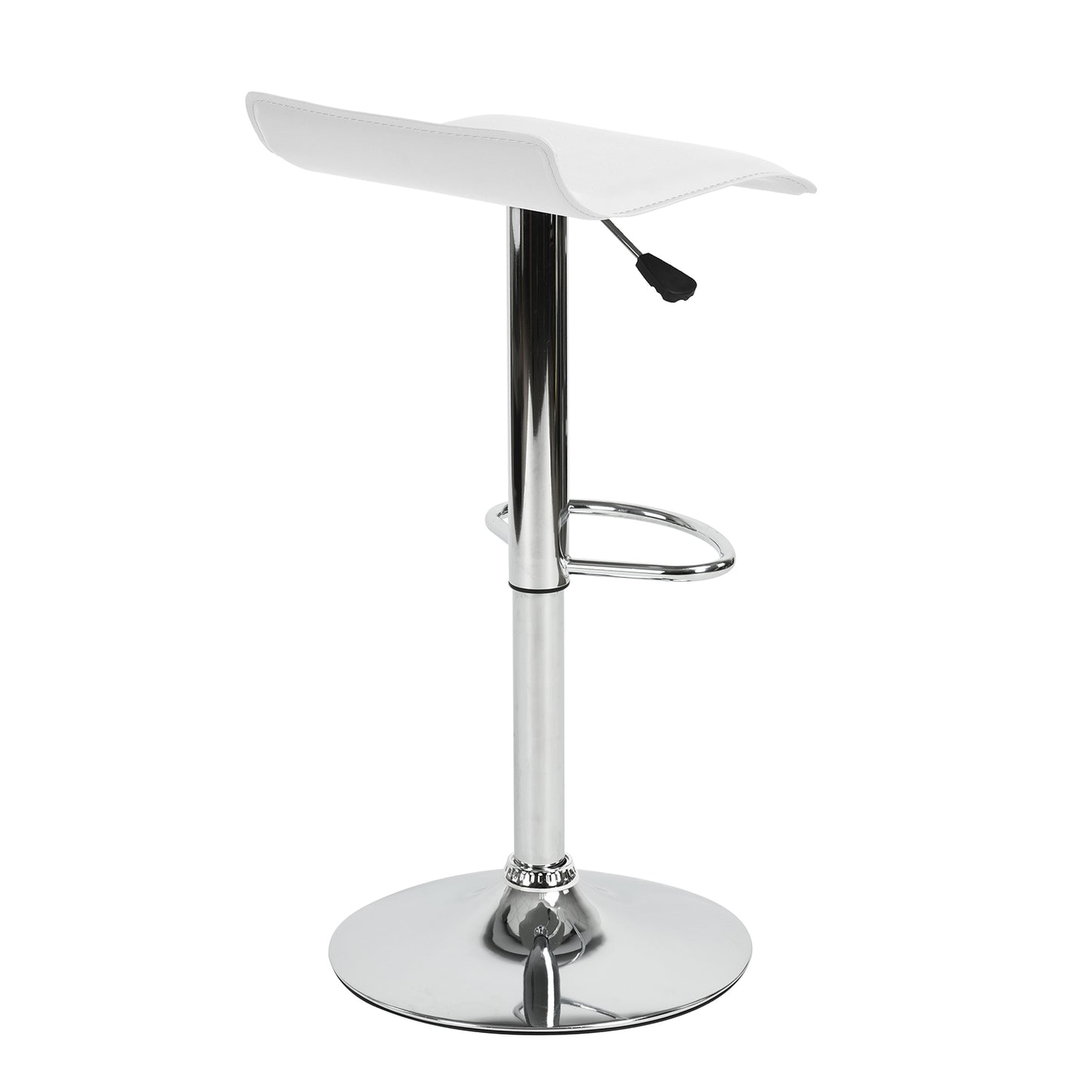 （缺货）Bar Stools Set of 2, Counter Bar Stools with Swivel Bar and Adjustable Height, Modern PVC Barstools Bar Chairs - White