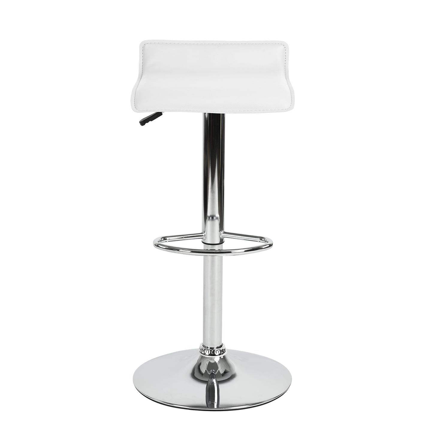 （缺货）Bar Stools Set of 2, Counter Bar Stools with Swivel Bar and Adjustable Height, Modern PVC Barstools Bar Chairs - White