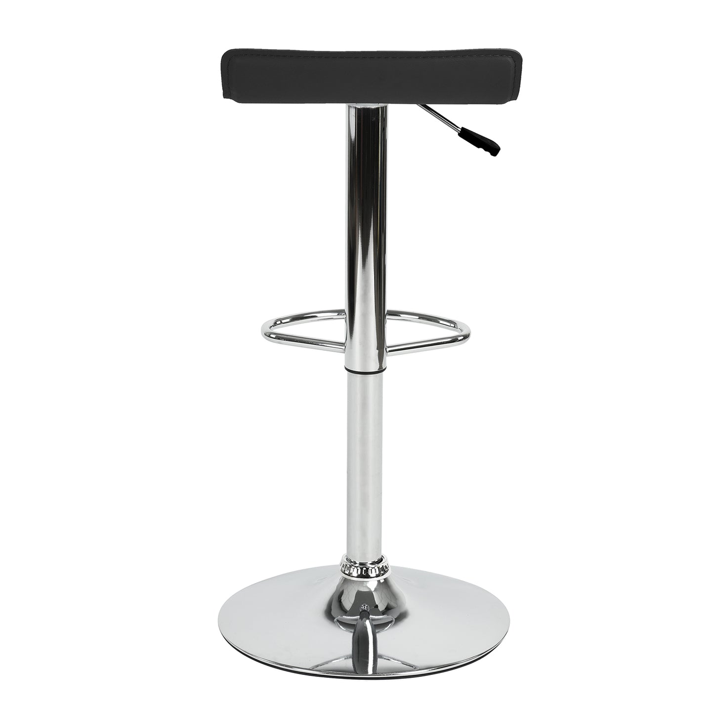 （缺货）Bar Stools Set of 2, Counter Bar Stools with Swivel Bar and Adjustable Height, Modern PVC Barstools Bar Chairs - Black