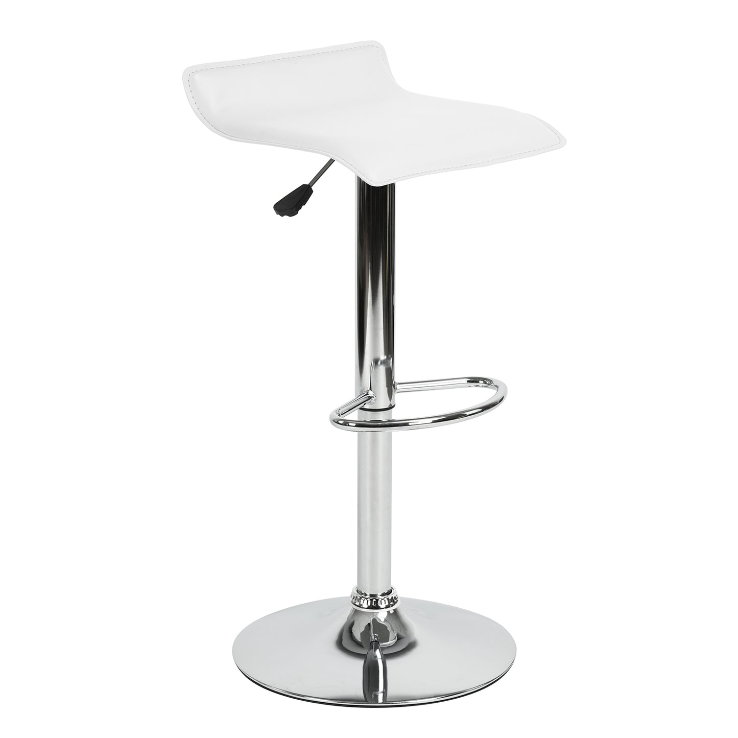 （缺货）Bar Stools Set of 2, Counter Bar Stools with Swivel Bar and Adjustable Height, Modern PVC Barstools Bar Chairs - White