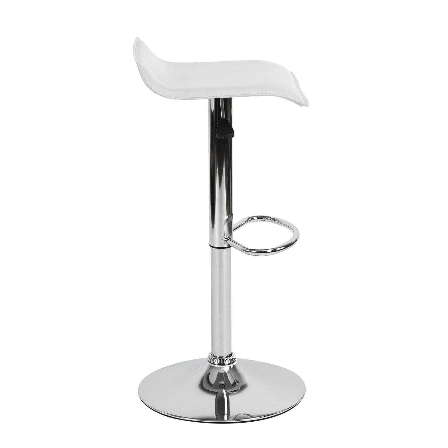 （缺货）Bar Stools Set of 2, Counter Bar Stools with Swivel Bar and Adjustable Height, Modern PVC Barstools Bar Chairs - White