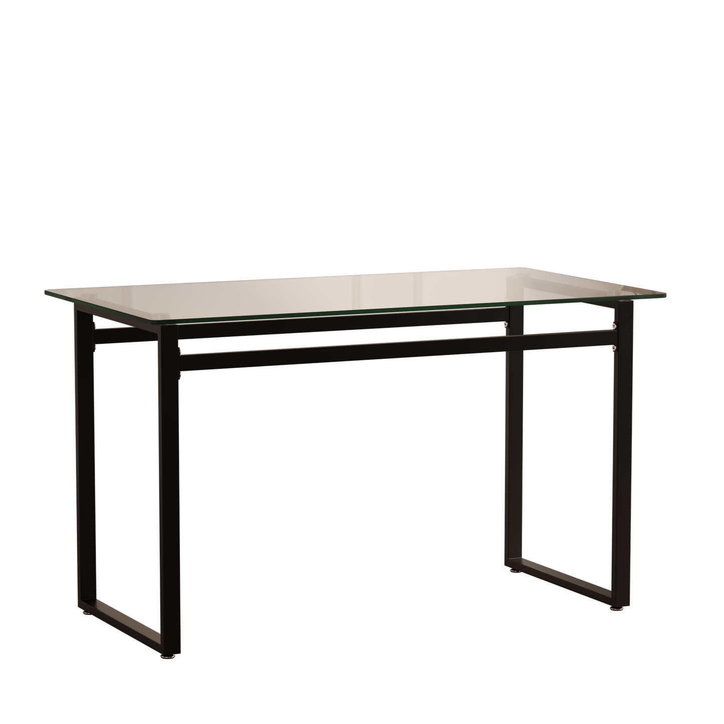 Modern Minimalist Rectangular Glass Dining Table for 4-6 with 0.31" Tempered Glass Tabletop and Black Chrome Metal Legs, Writing Table Desk, for Kitchen Dining Living Room, 51" W x 27"D x 30" H