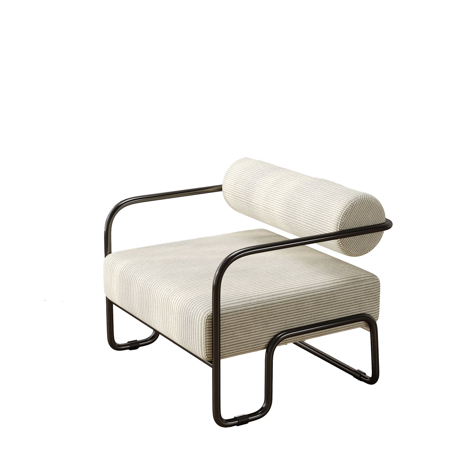 Living room iron sofa chair, lazy individual chair, balcony leisure chair (Color: Beige)