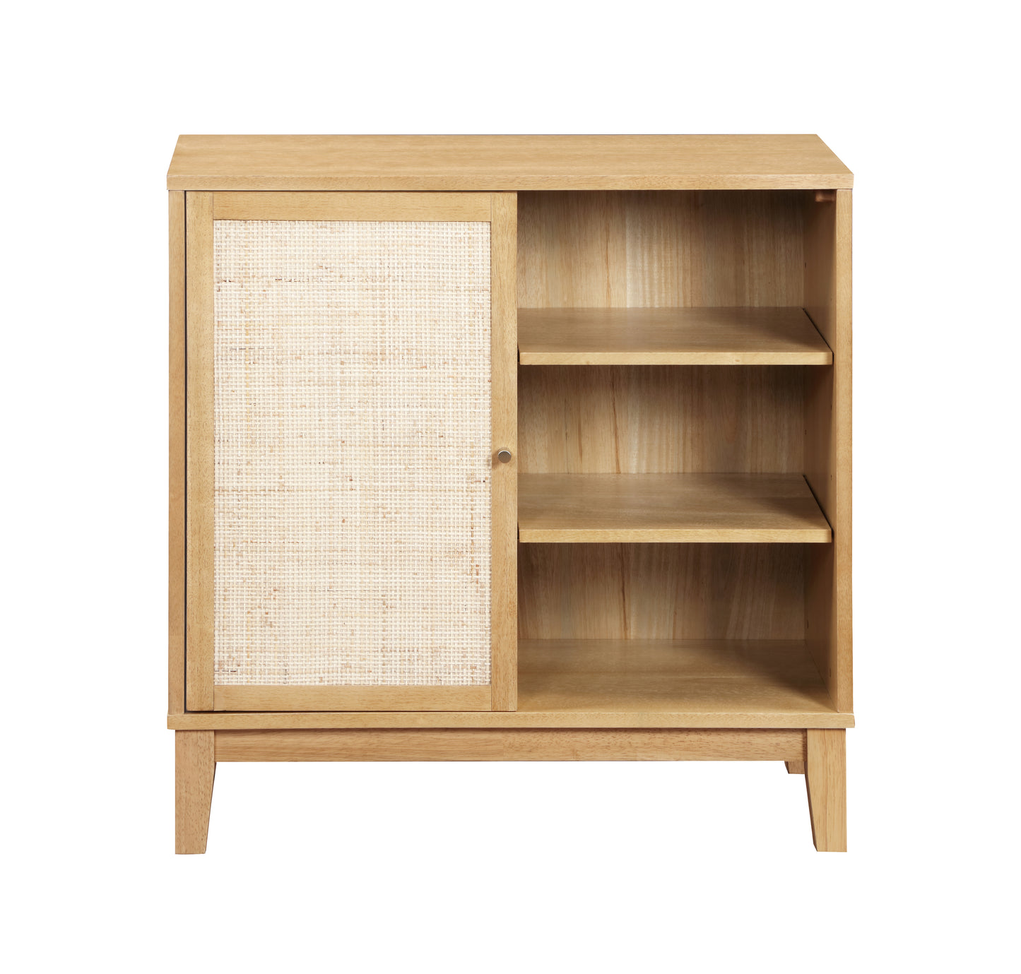 Buffet Cabinet with Storage,Storage Cabinet with Natural Rattan Decorated Doors,Rattan Cabinet with Adjustable Shelf,Sideboard for Living Room,Kitchen,Hallway,1 doors, shelf with storage, Natural