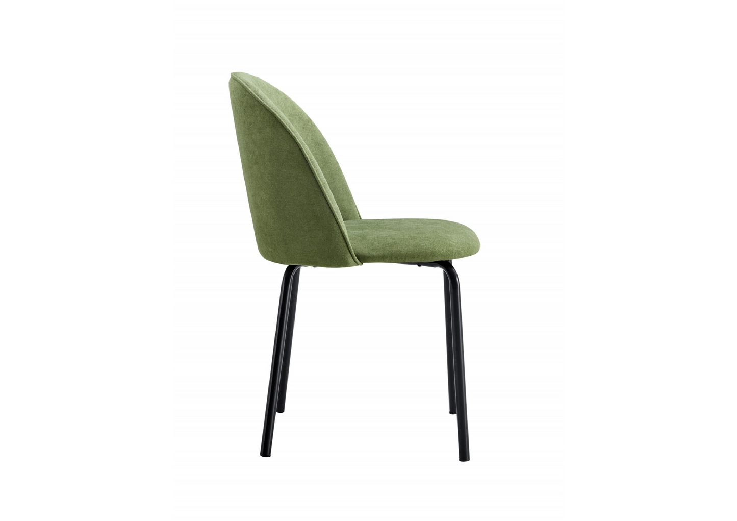 Green Modern chair(set of 2 ) with iron tube legs, soft cushions and comfortable backrest, suitable for dining room, living room, cafe,hairball back