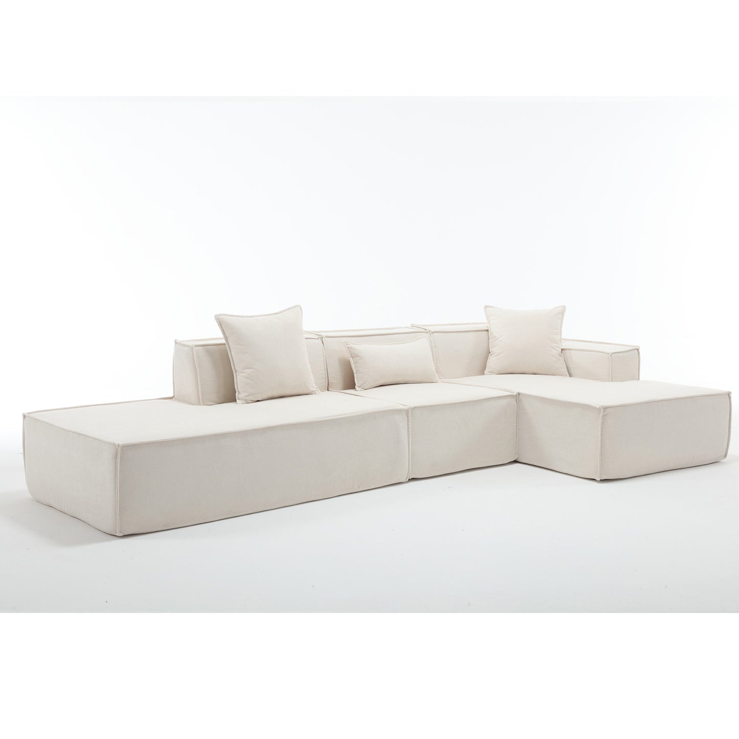 Modular combination living room sofa set, modern minimalist sofa, free installation sofa, L-shaped, Italian minimalist tofu block sofa, Beige