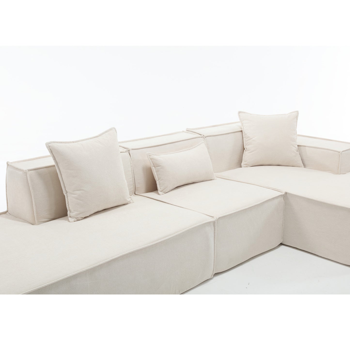 Modular combination living room sofa set, modern minimalist sofa, free installation sofa, L-shaped, Italian minimalist tofu block sofa, Beige