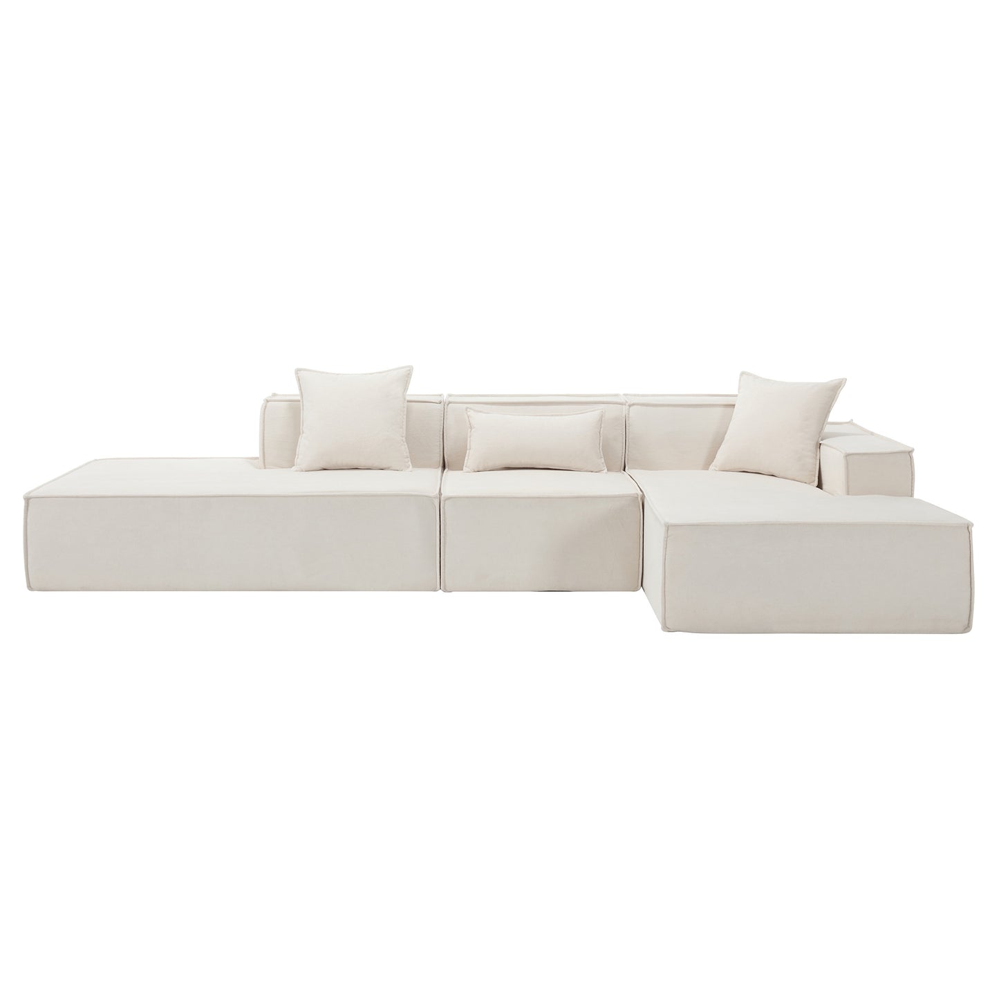 Modular combination living room sofa set, modern minimalist sofa, free installation sofa, L-shaped, Italian minimalist tofu block sofa, Beige