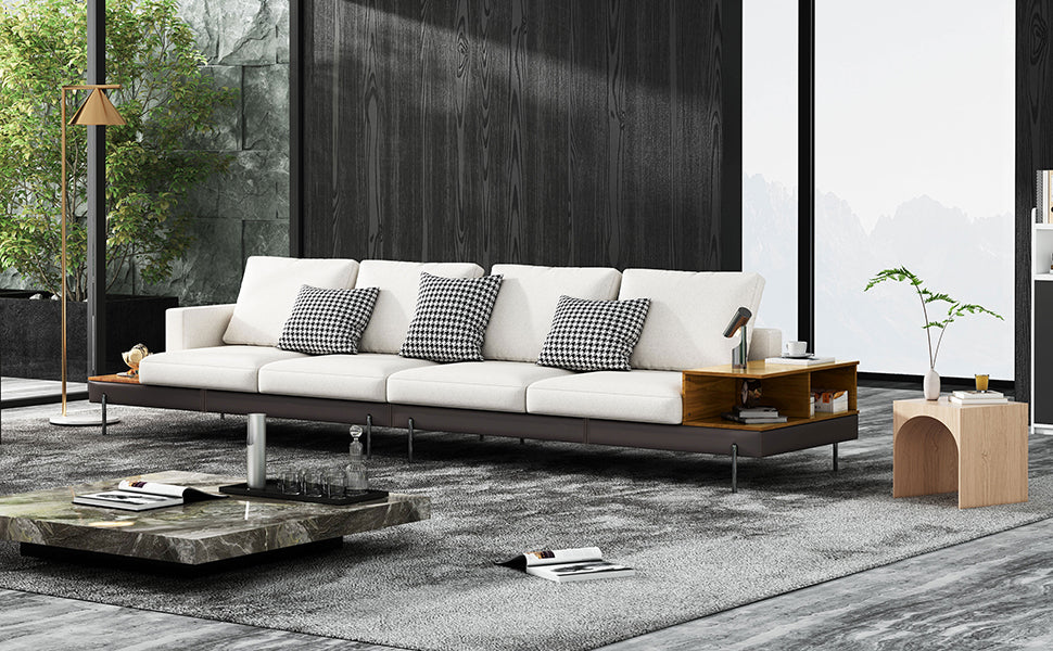 Luxury sofa/Fabric sofain Living Room Left and Right Interchangeable/four seat sofa/off-white