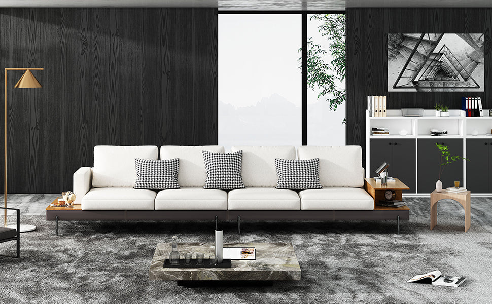 Luxury sofa/Fabric sofain Living Room Left and Right Interchangeable/four seat sofa/off-white